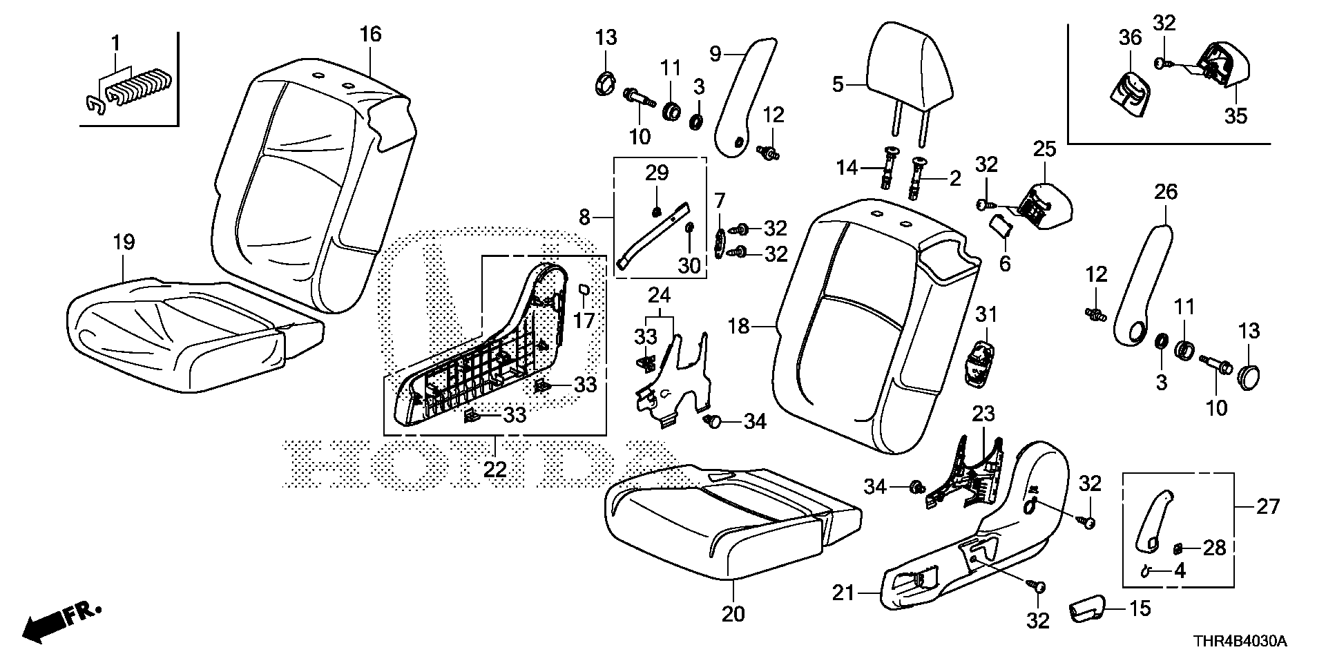 Diagram MIDDLE SEAT (L.) for your 2020 Honda Odyssey 3.5L i-VTEC V6 AT TOUR 