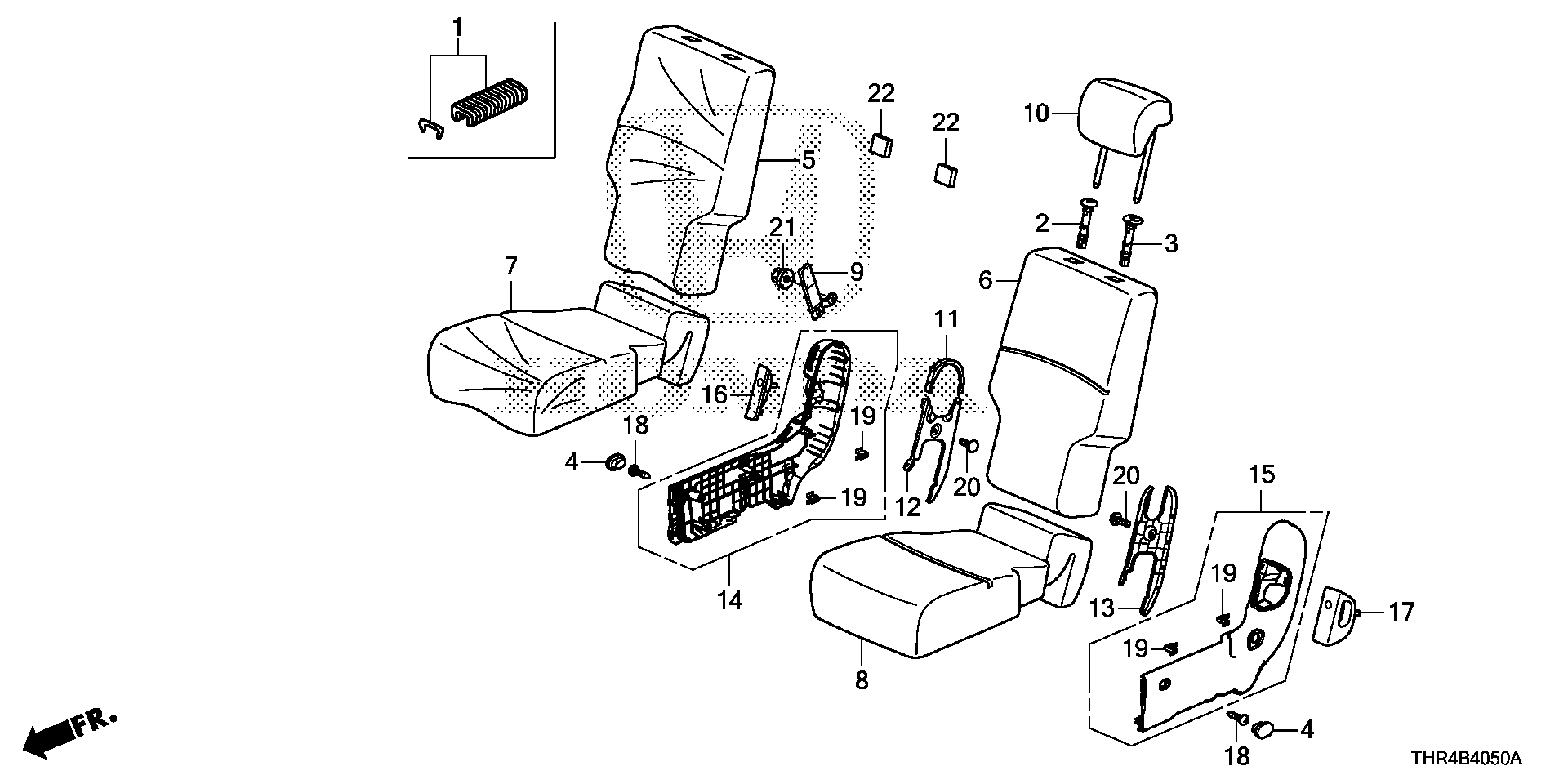 Diagram MIDDLE SEAT (CENTER) for your Honda Odyssey  