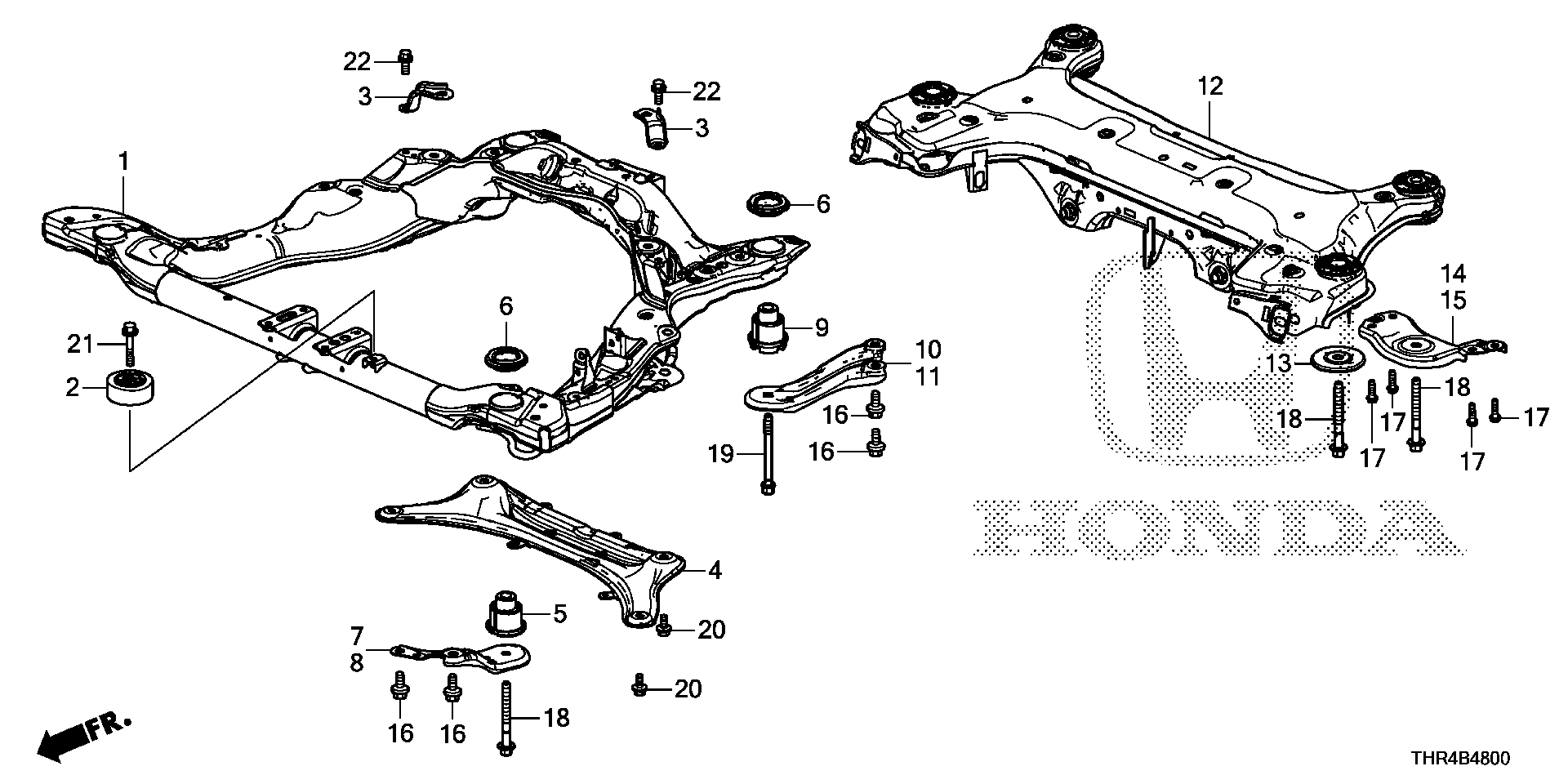 Diagram FRONT SUB FRAME@REAR SUB FRAME for your 2020 Honda Odyssey 3.5L i-VTEC V6 AT TOUR 