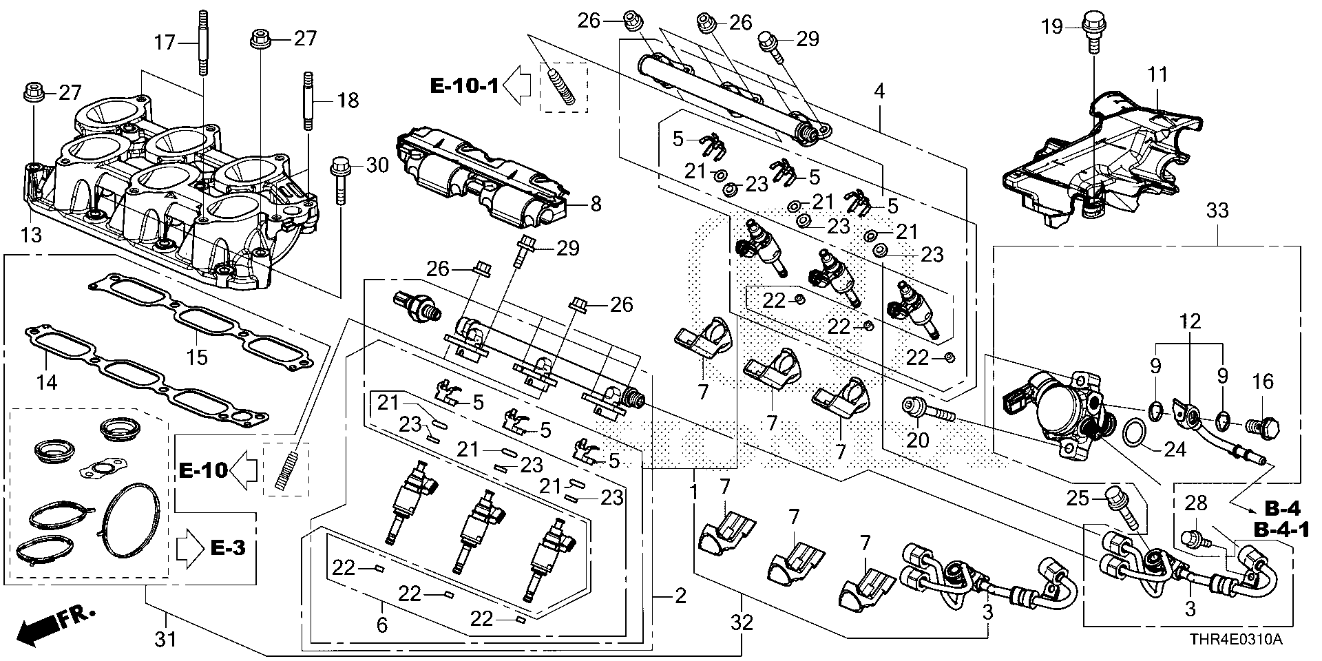 Diagram FUEL INJECTOR for your 2022 Honda Odyssey 3.5L i-VTEC V6 AT TOUR 