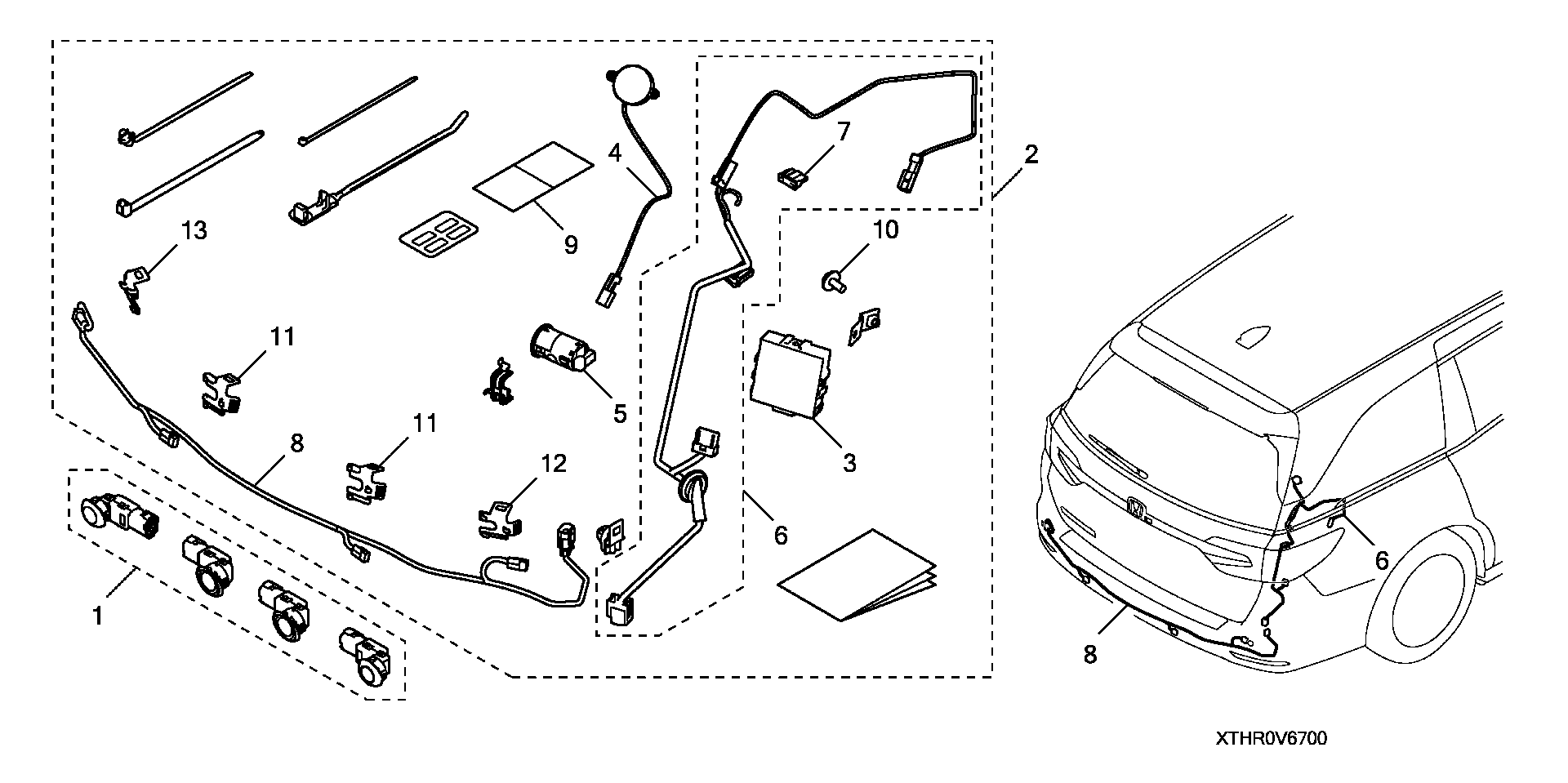 Diagram BACK-UP SENSOR@ATTACHMENT for your Honda Odyssey  