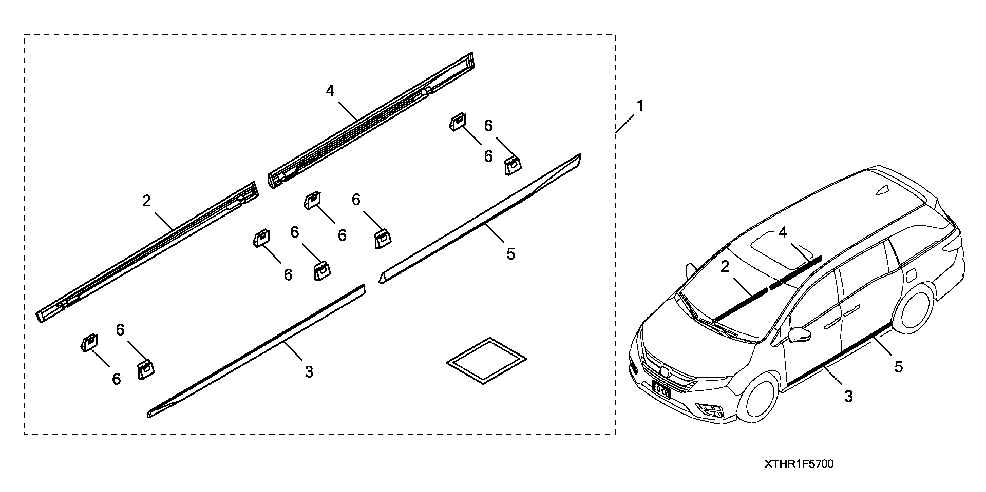 Diagram LOWER DOOR GARNISH (CHROME) for your 2019 Honda Odyssey 3.5L i-VTEC V6 AT TOUR 