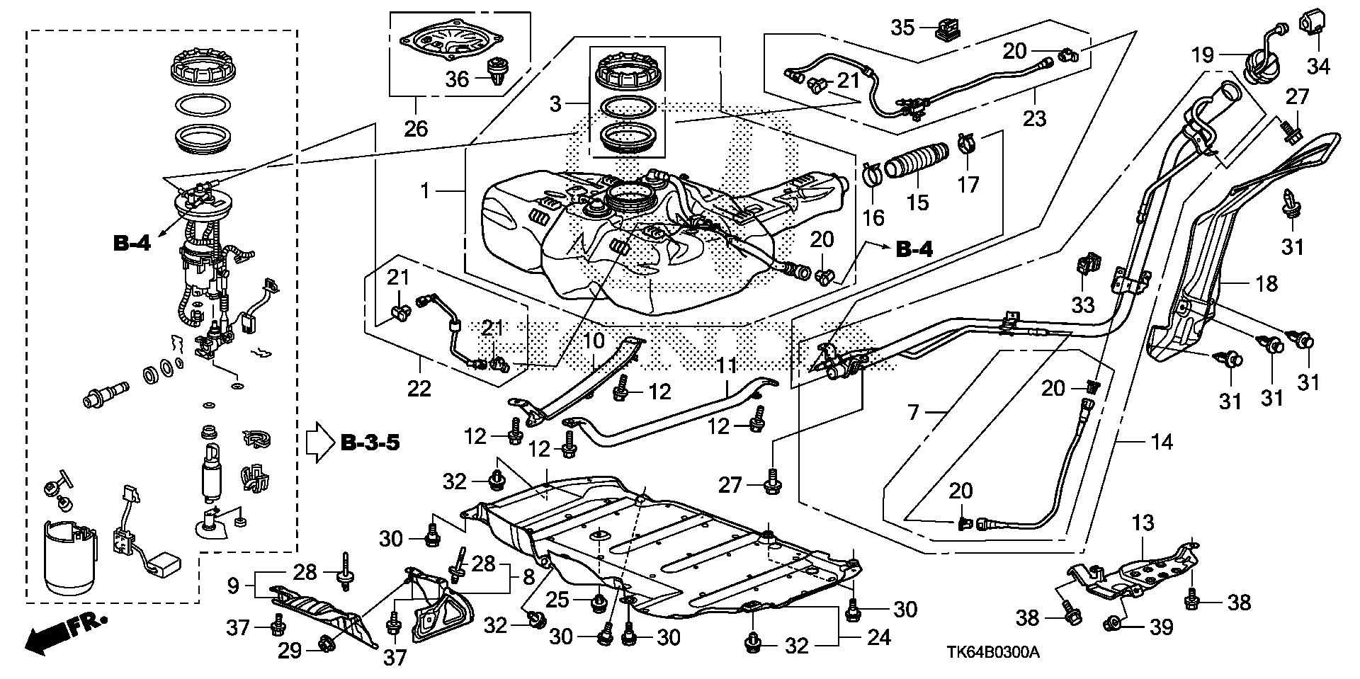 Diagram FUEL TANK for your Honda Fit  