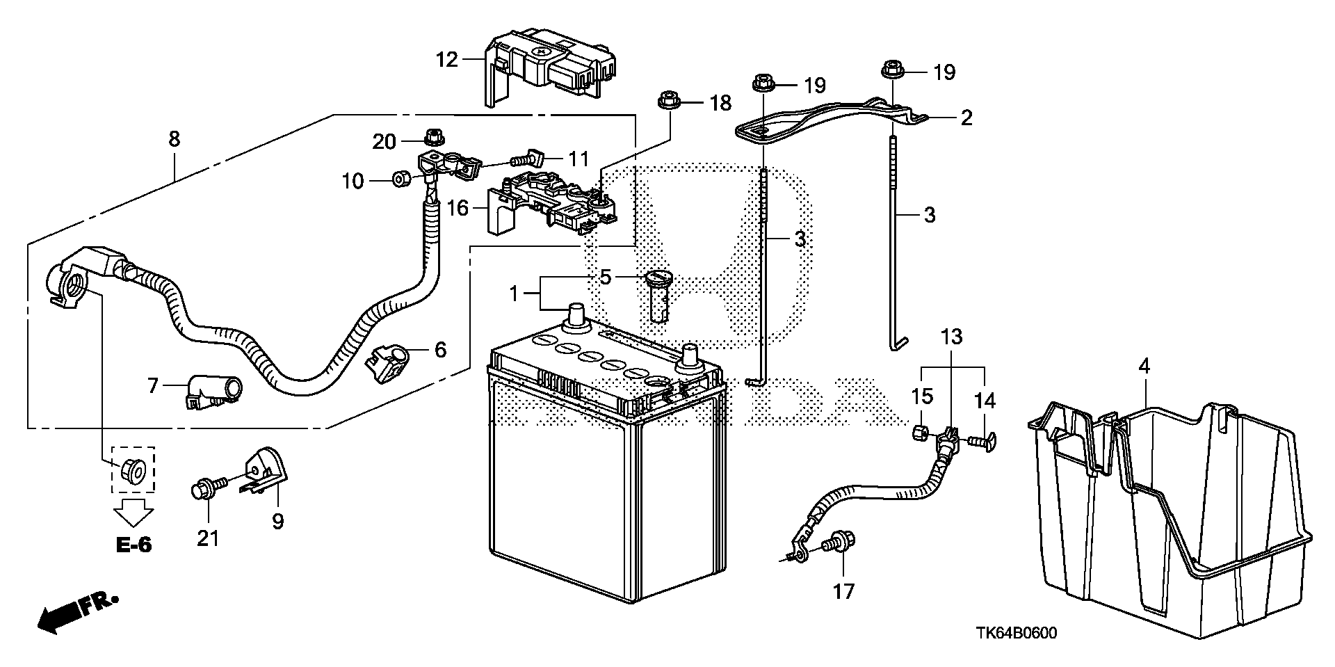 Diagram BATTERY for your Honda Fit  