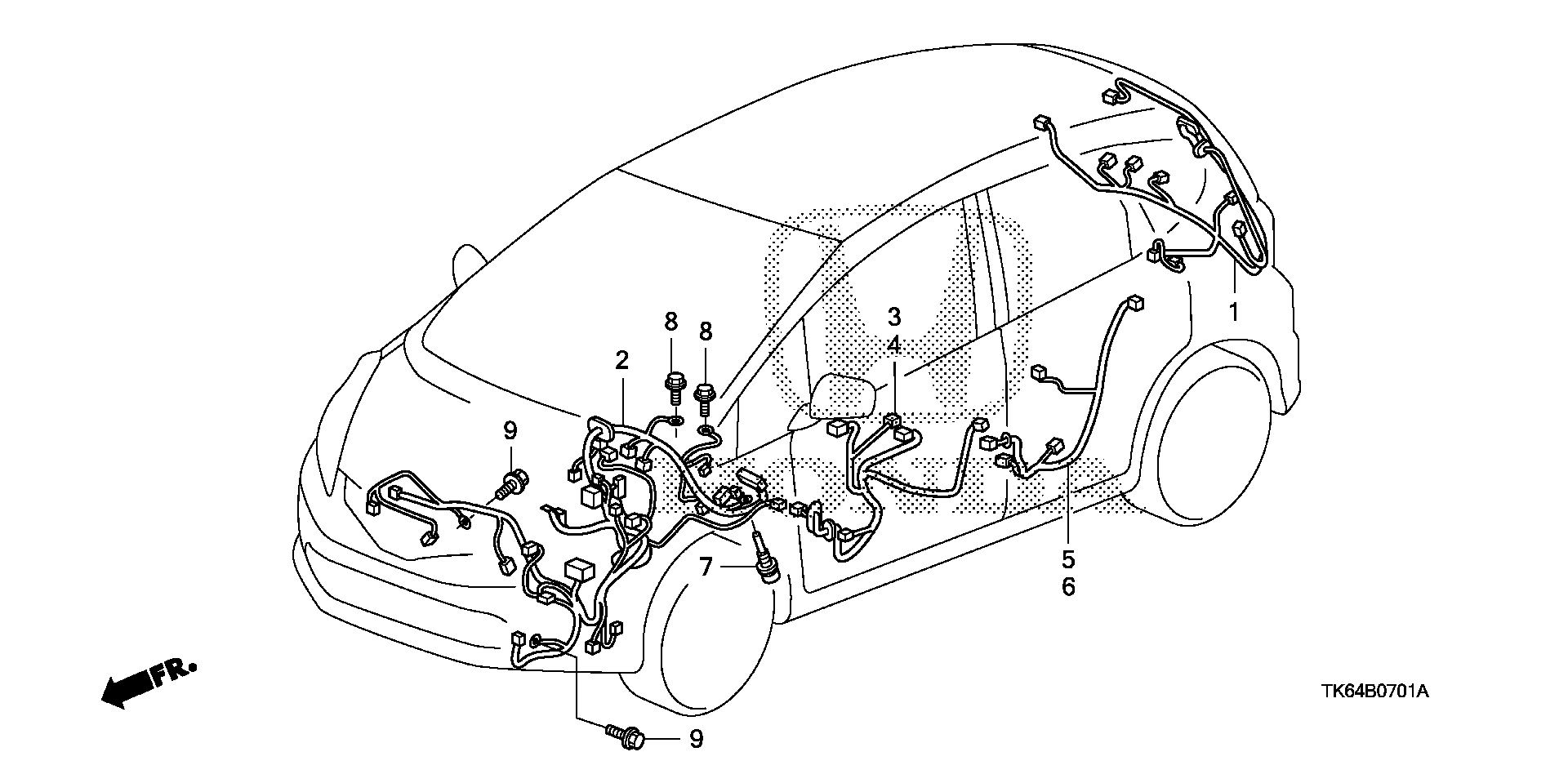 Honda Fit Wire harness, l. Cabin - 32120-TK6-A10 | Norm Reeves Honda ...