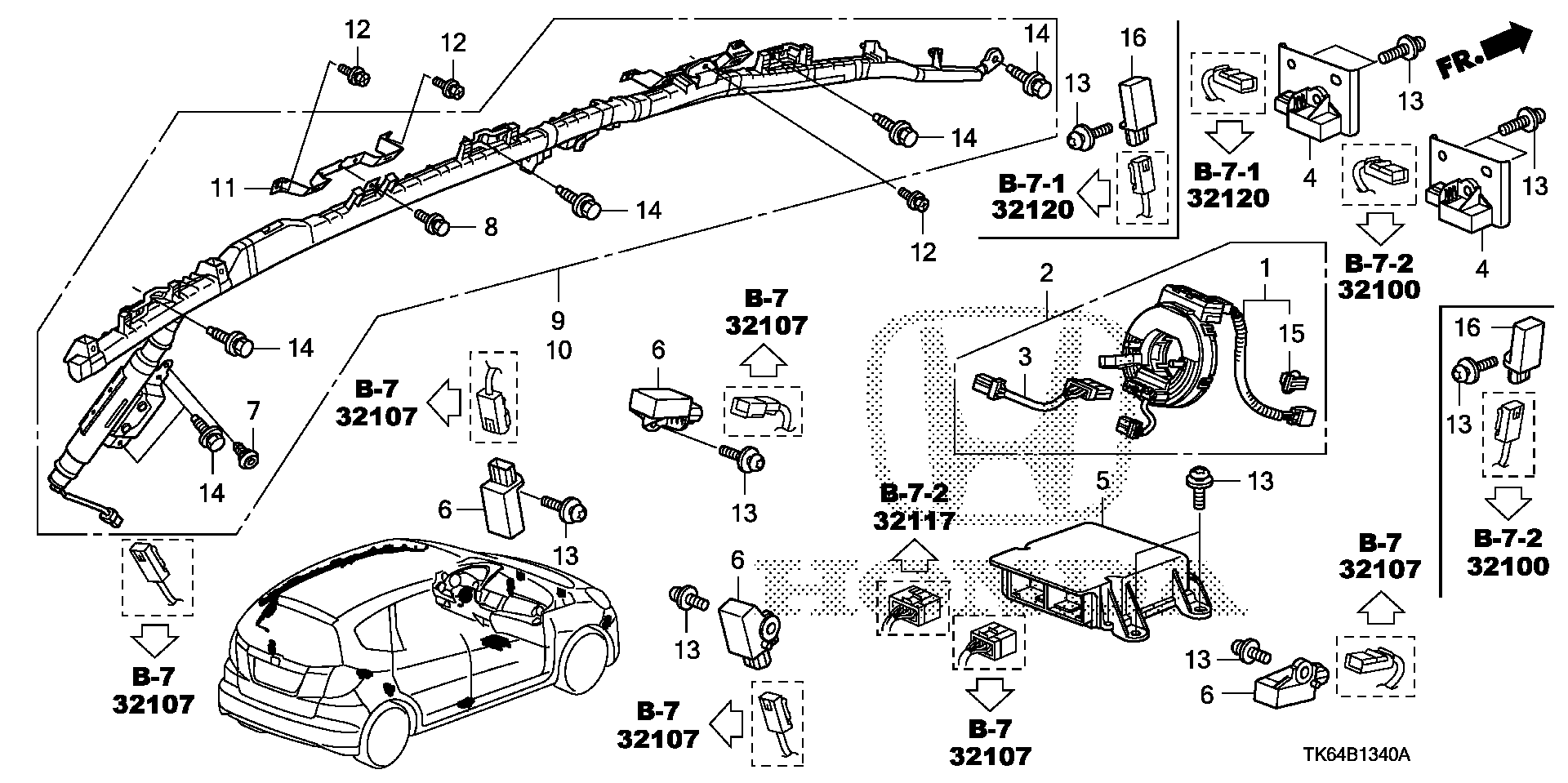 Diagram SRS UNIT for your Honda