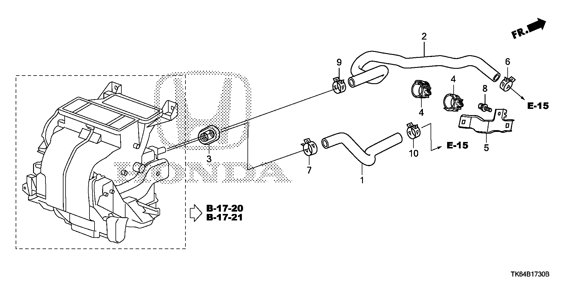 Diagram WATER HOSE for your Honda Fit  