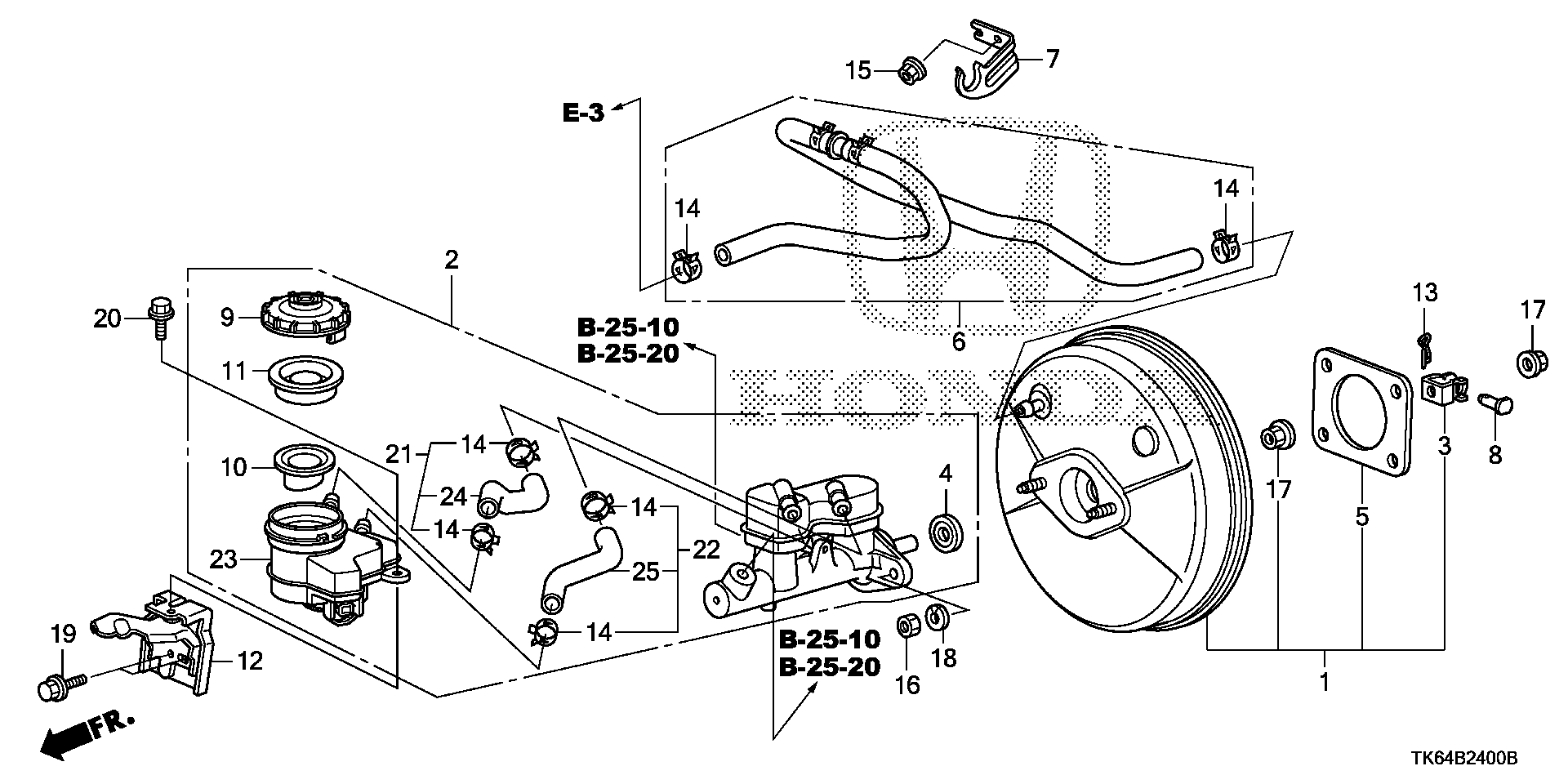 Diagram BRAKE MASTER CYLINDER @MASTER POWER for your Honda Fit  