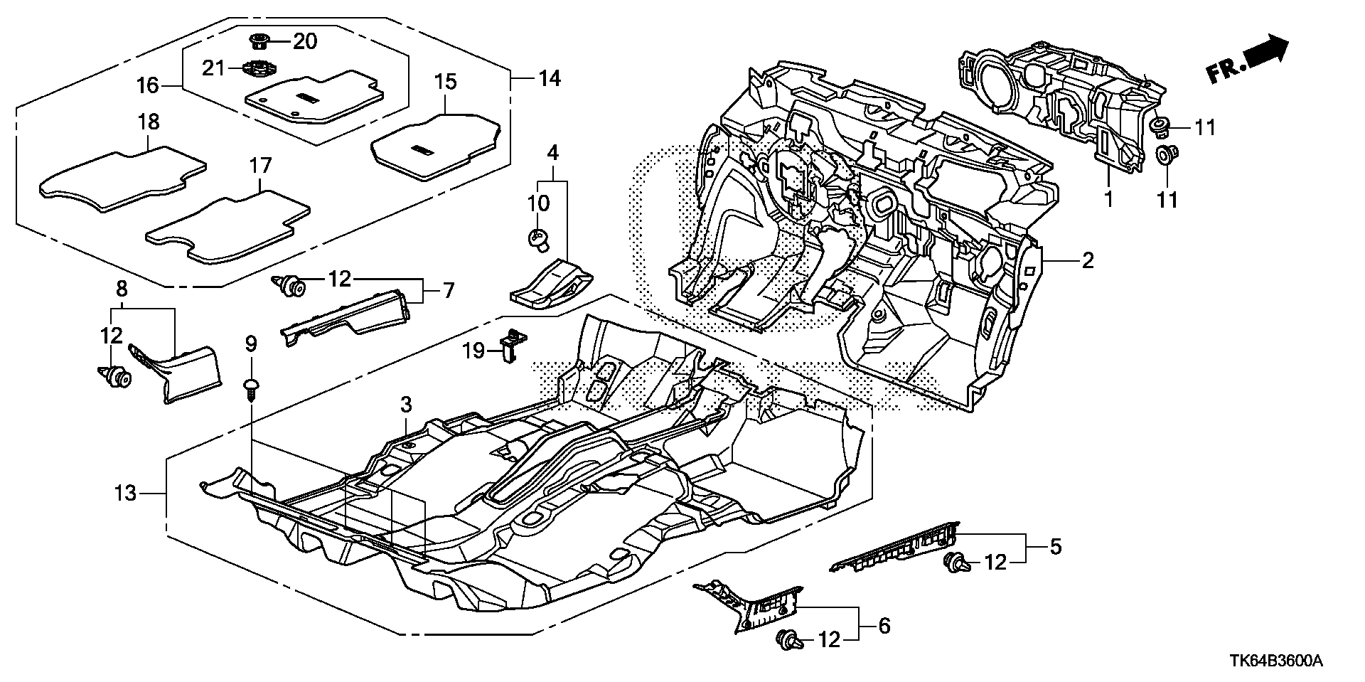 Diagram FLOOR MAT for your Honda Fit  