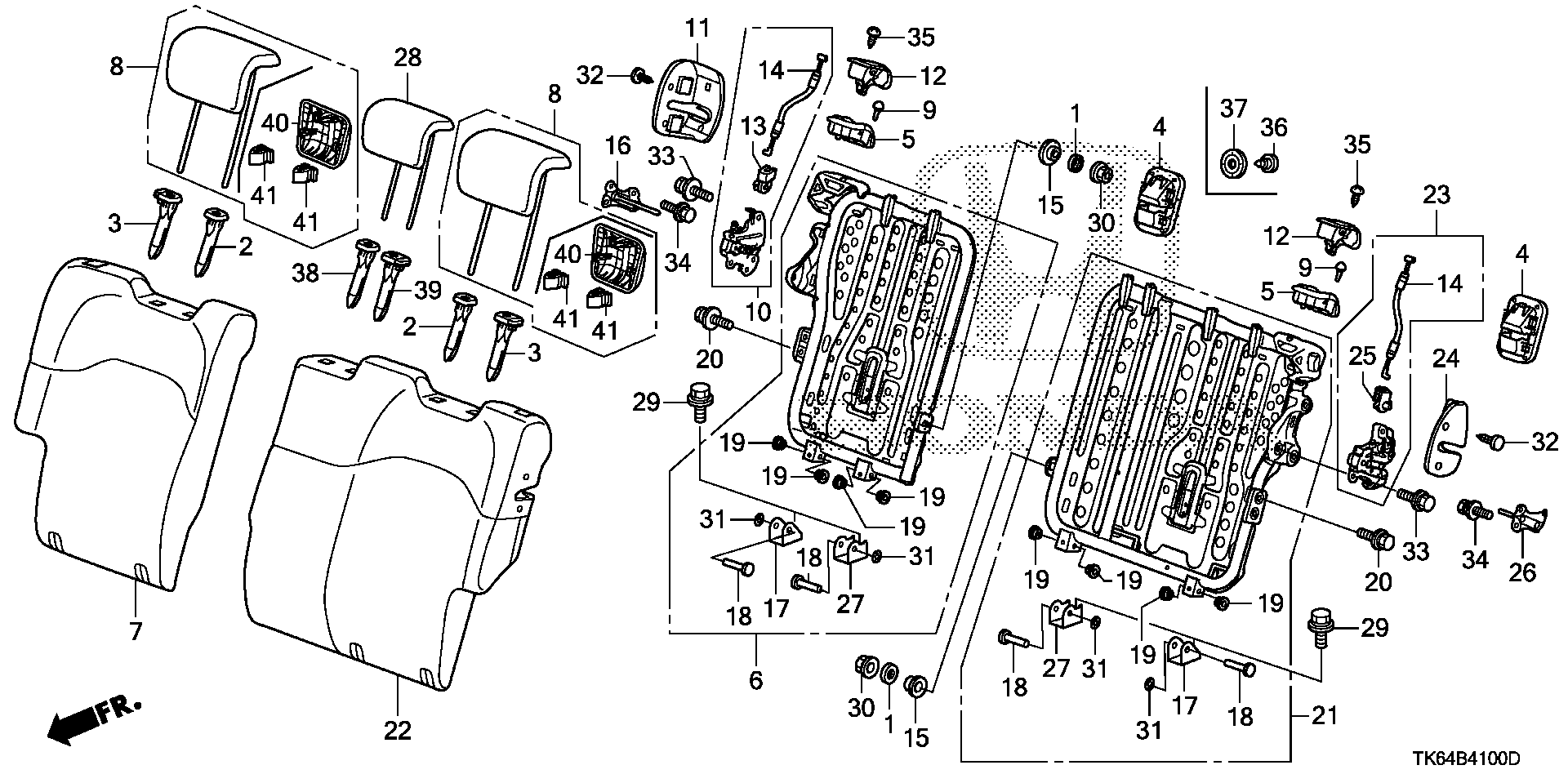 Diagram REAR SEAT-BACK for your Honda Fit  