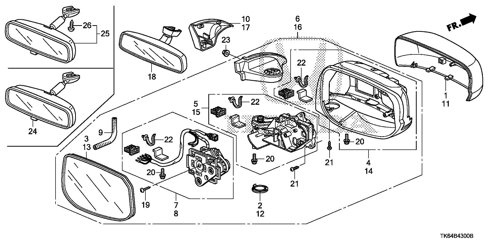 Diagram MIRROR for your 1990 Honda Civic Hatchback   