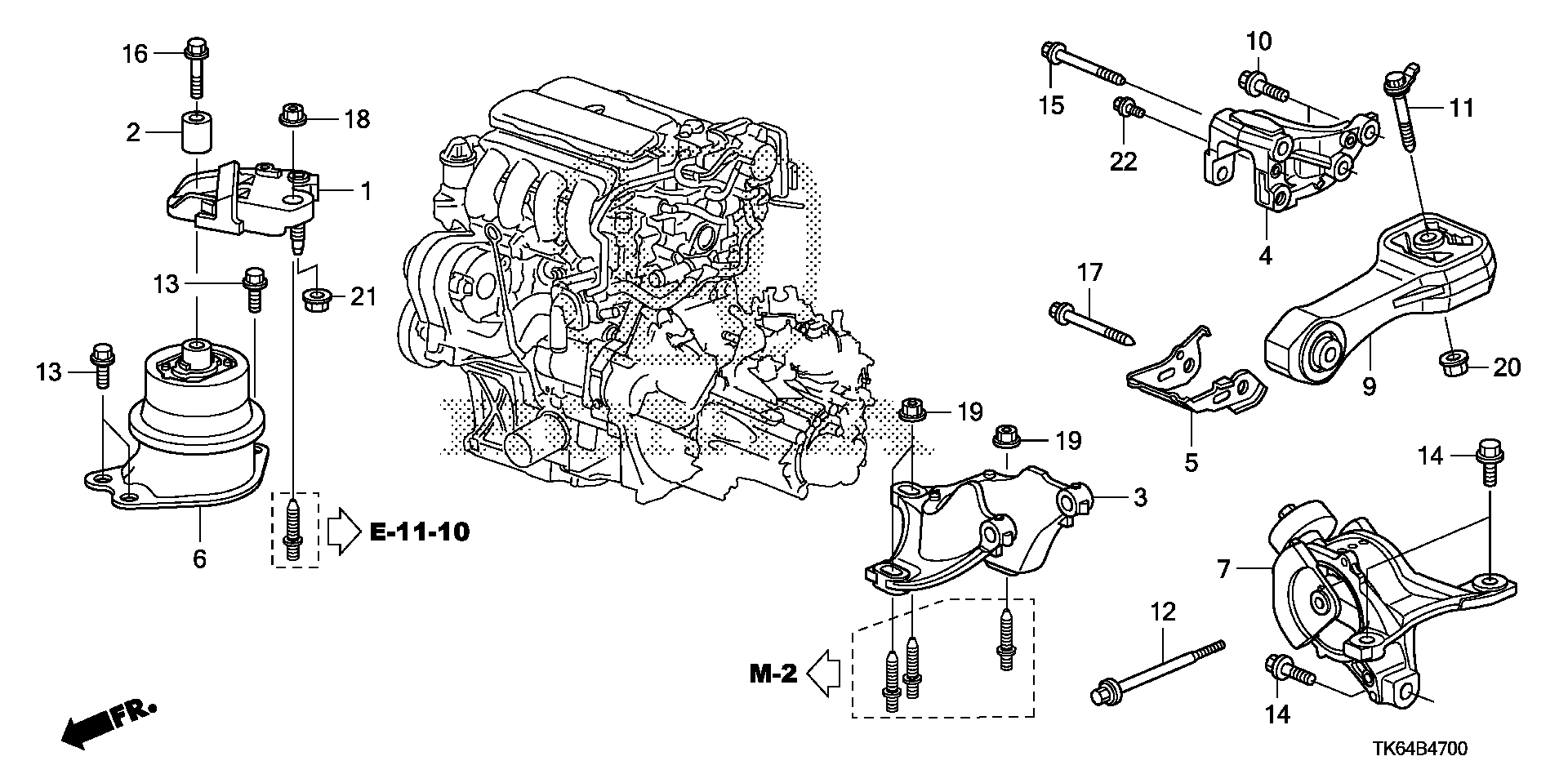 Diagram ENGINE MOUNT (MT) for your Honda Fit  