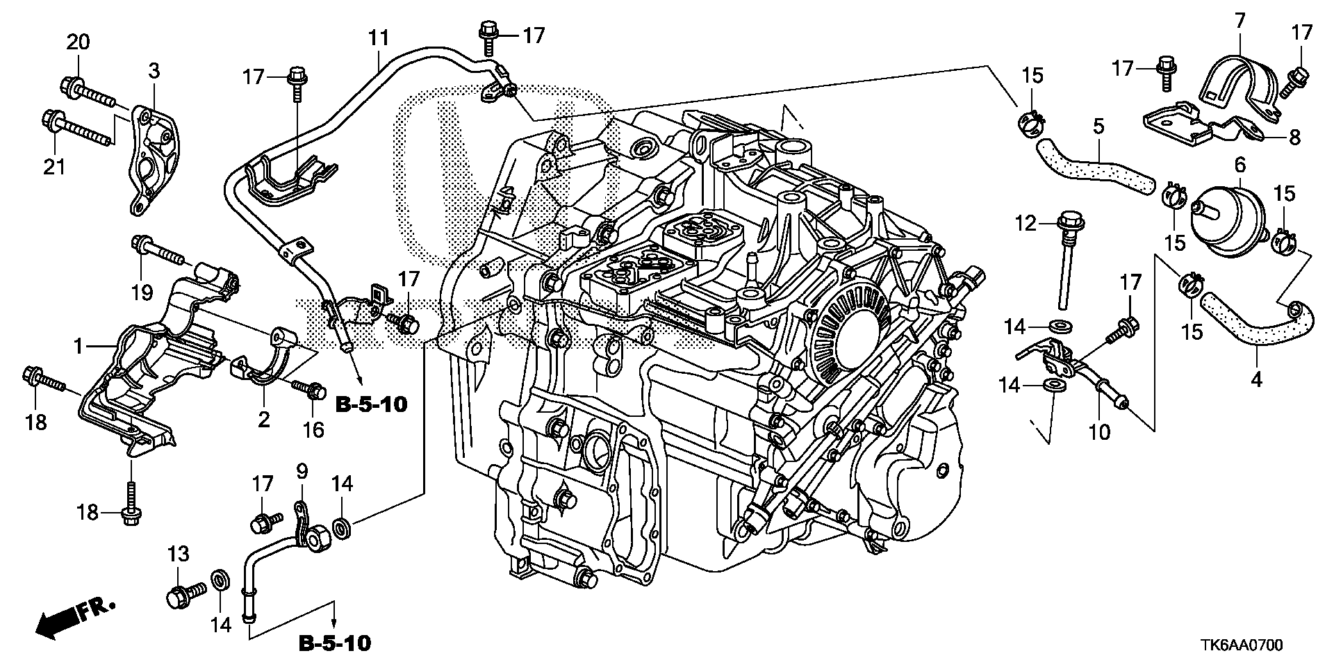 Diagram ATF PIPE for your 1990 Honda Accord Coupe 2.2L AT LX 