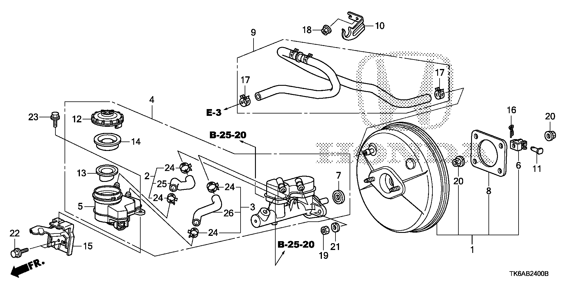 Diagram BRAKE MASTER CYLINDER @MASTER POWER (KA) (KC) for your Honda Fit  