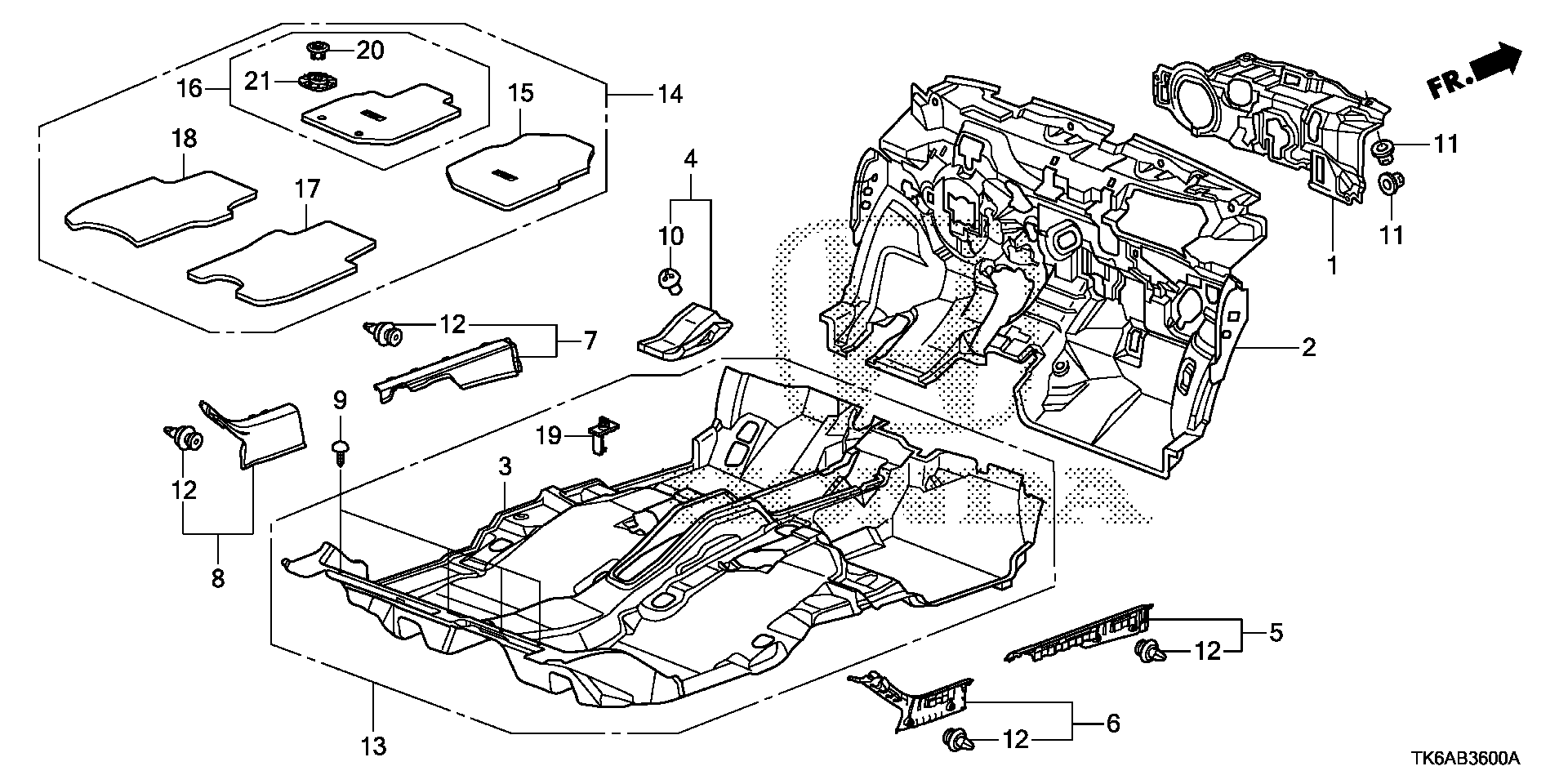 Diagram FLOOR MAT for your Honda Fit  