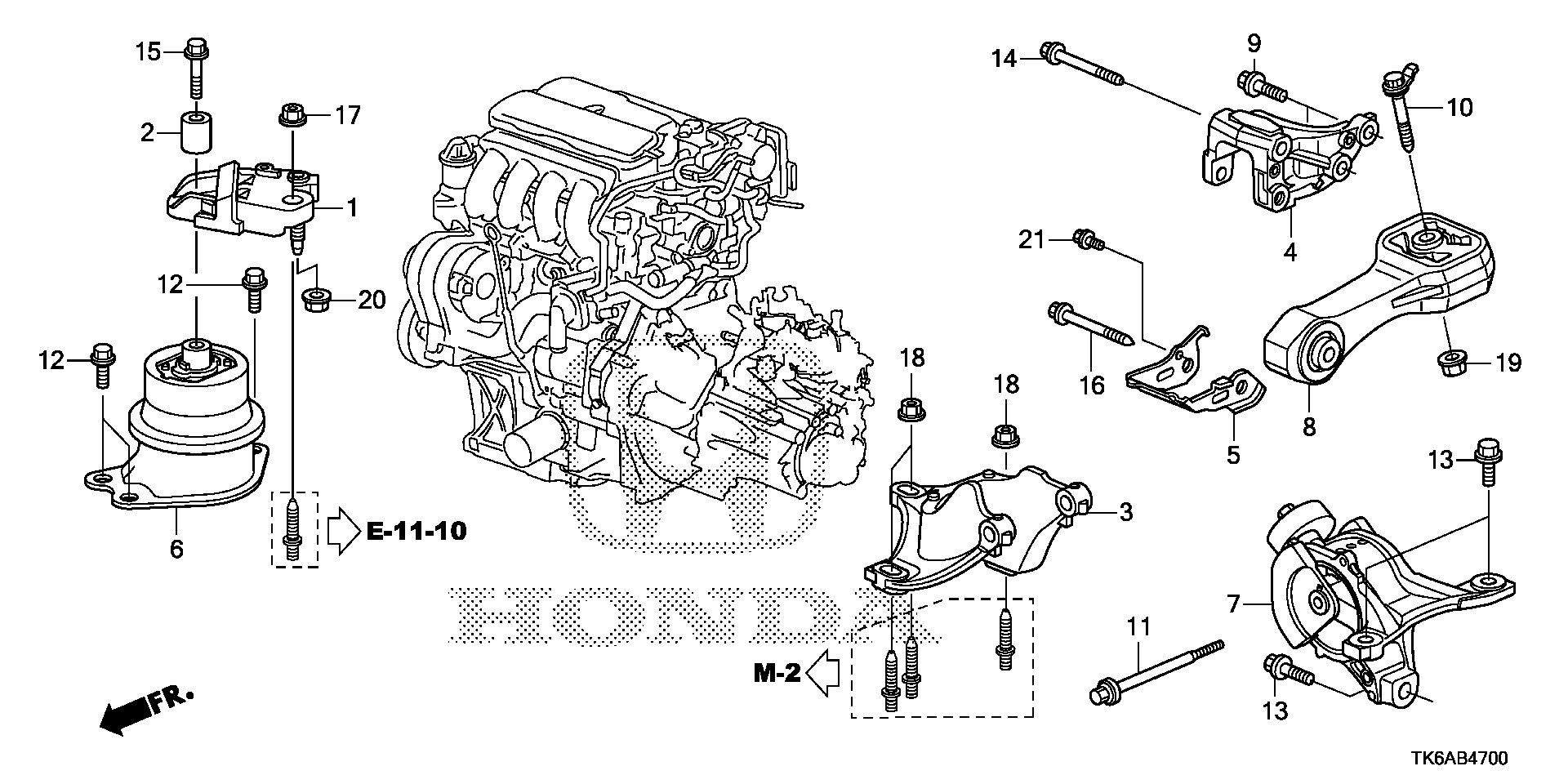 Diagram ENGINE MOUNT (MT) (KA/KC) for your Honda Fit  