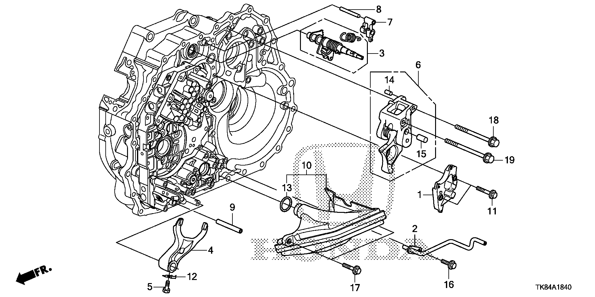 Diagram SHIFT FORK (6AT) for your 2015 Honda Odyssey 3.5L VTEC V6 AT LX 