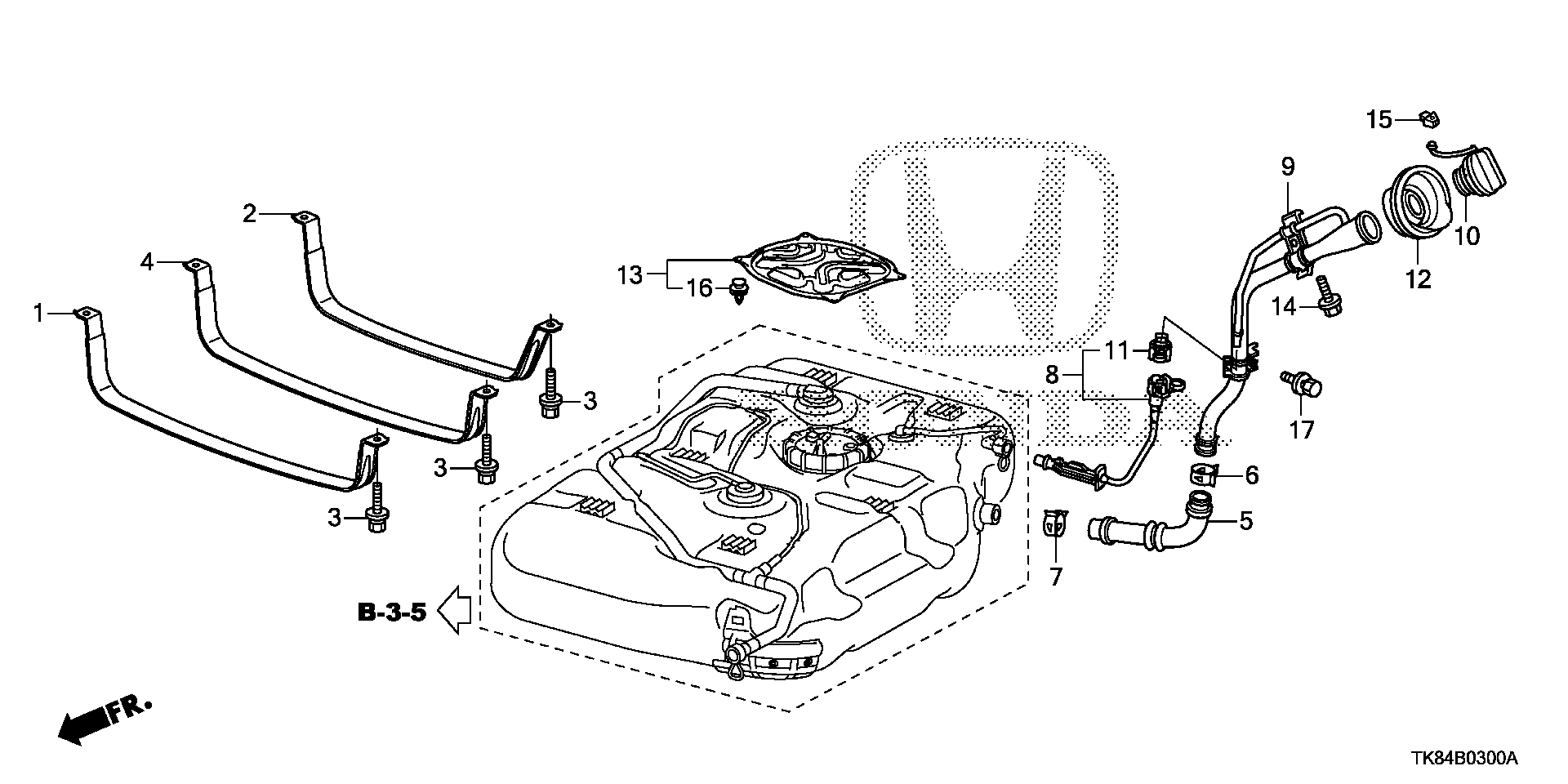 Diagram FUEL FILLER PIPE (1) for your Honda Odyssey  