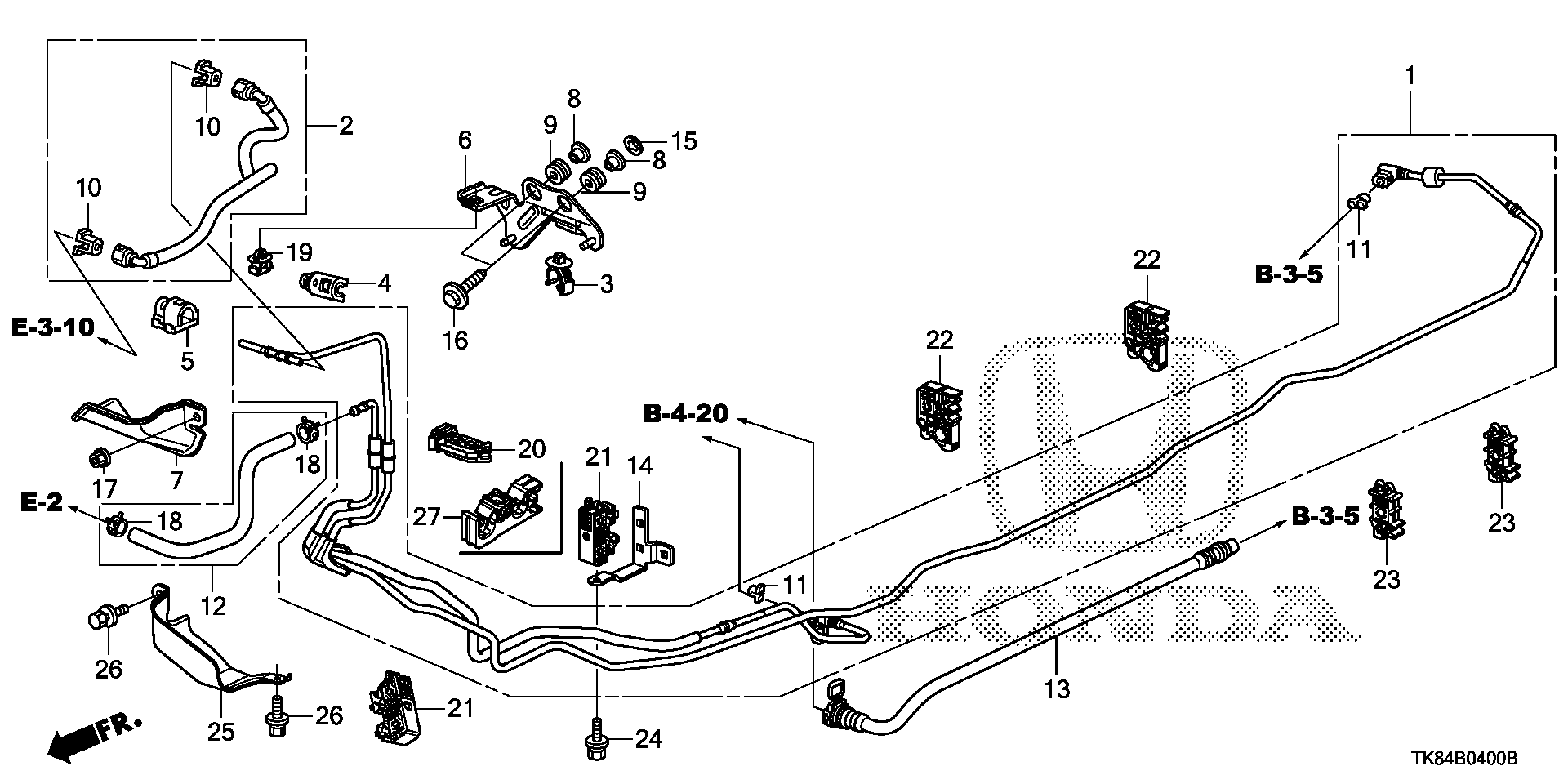 Diagram FUEL PIPE (1) for your 2008 Honda Pilot   