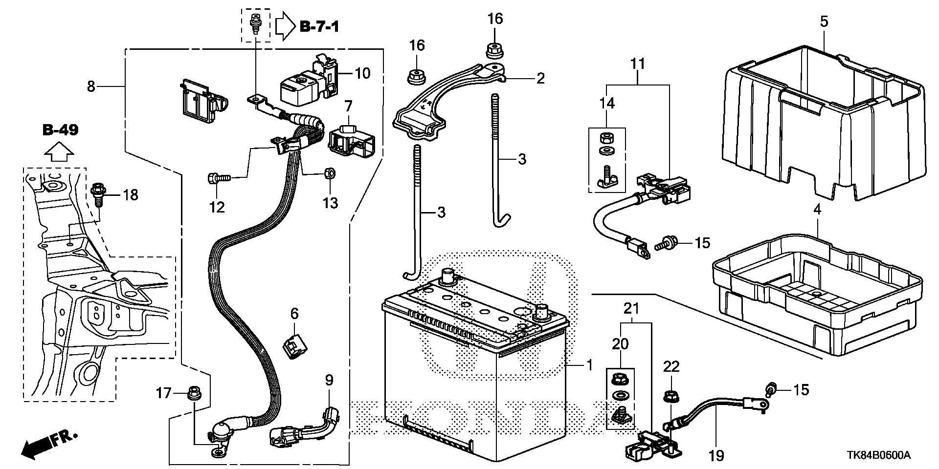 Diagram BATTERY for your 2016 Honda Odyssey 3.5L VTEC V6 AT EX 