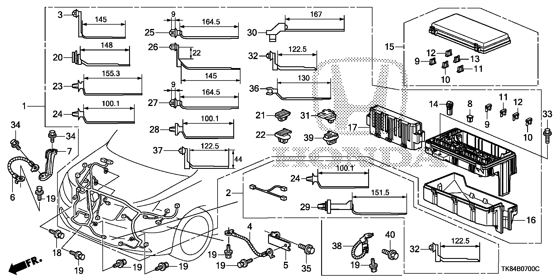 Diagram WIRE HARNESS (1) for your 2016 Honda Odyssey 3.5L VTEC V6 AT EX 