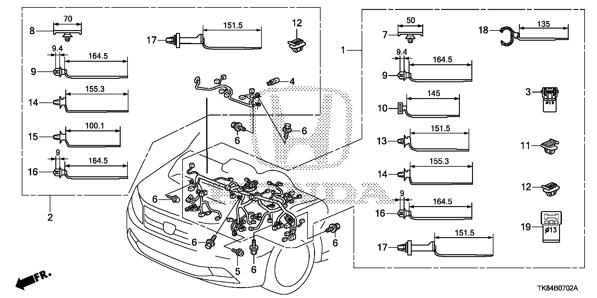 Diagram WIRE HARNESS (3) for your 2012 Honda Odyssey 3.5L VTEC V6 AT EX 