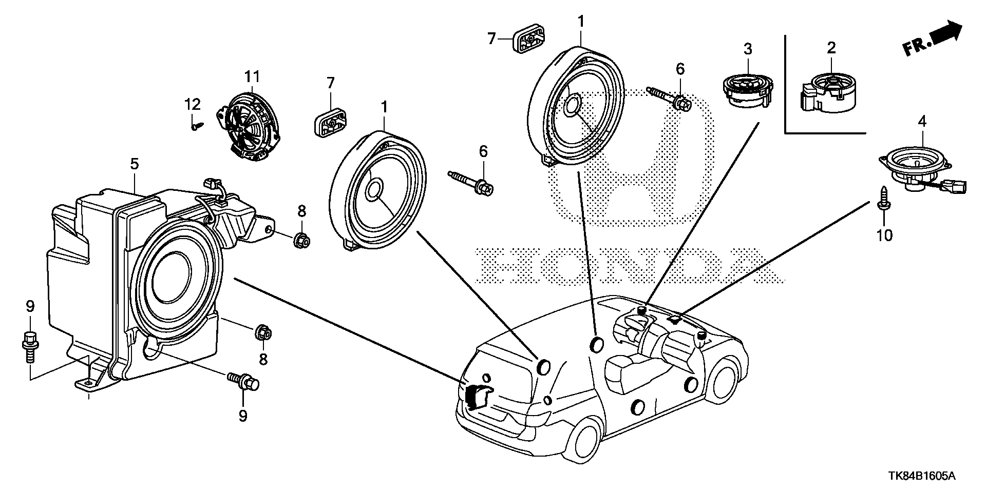 Diagram SPEAKER for your 2017 Honda Odyssey 3.5L VTEC V6 AT LX 