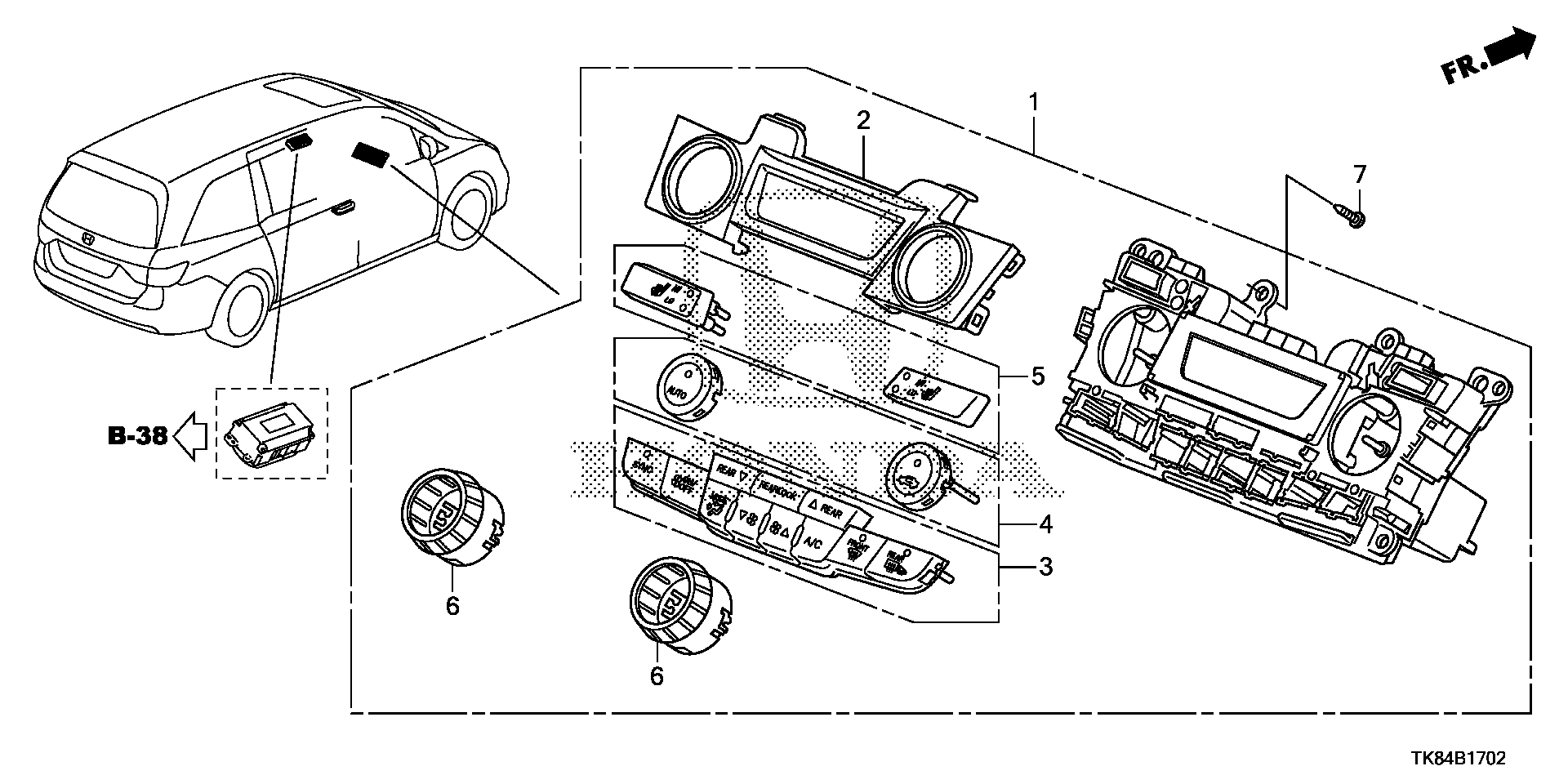 Diagram AUTO AIR CONDITIONER CONTROL (2) for your Honda Odyssey  