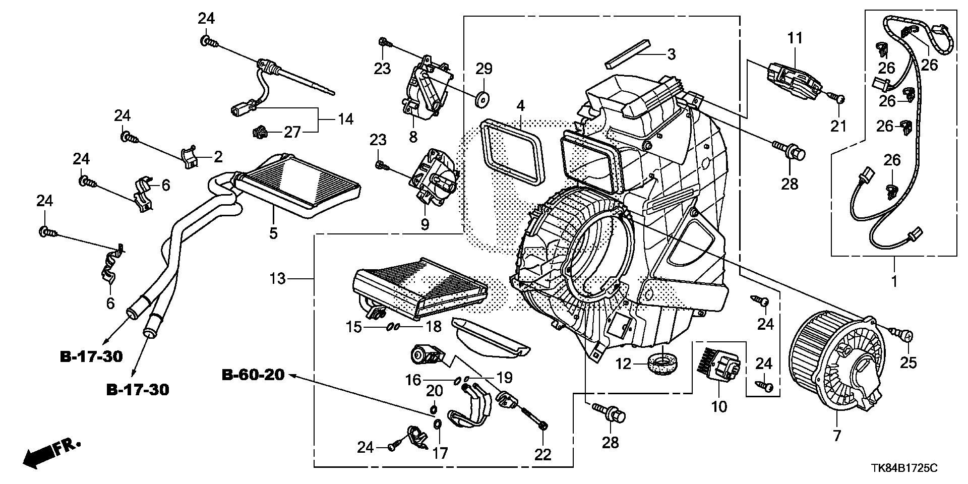 Diagram REAR HEATER UNIT for your Honda Odyssey  