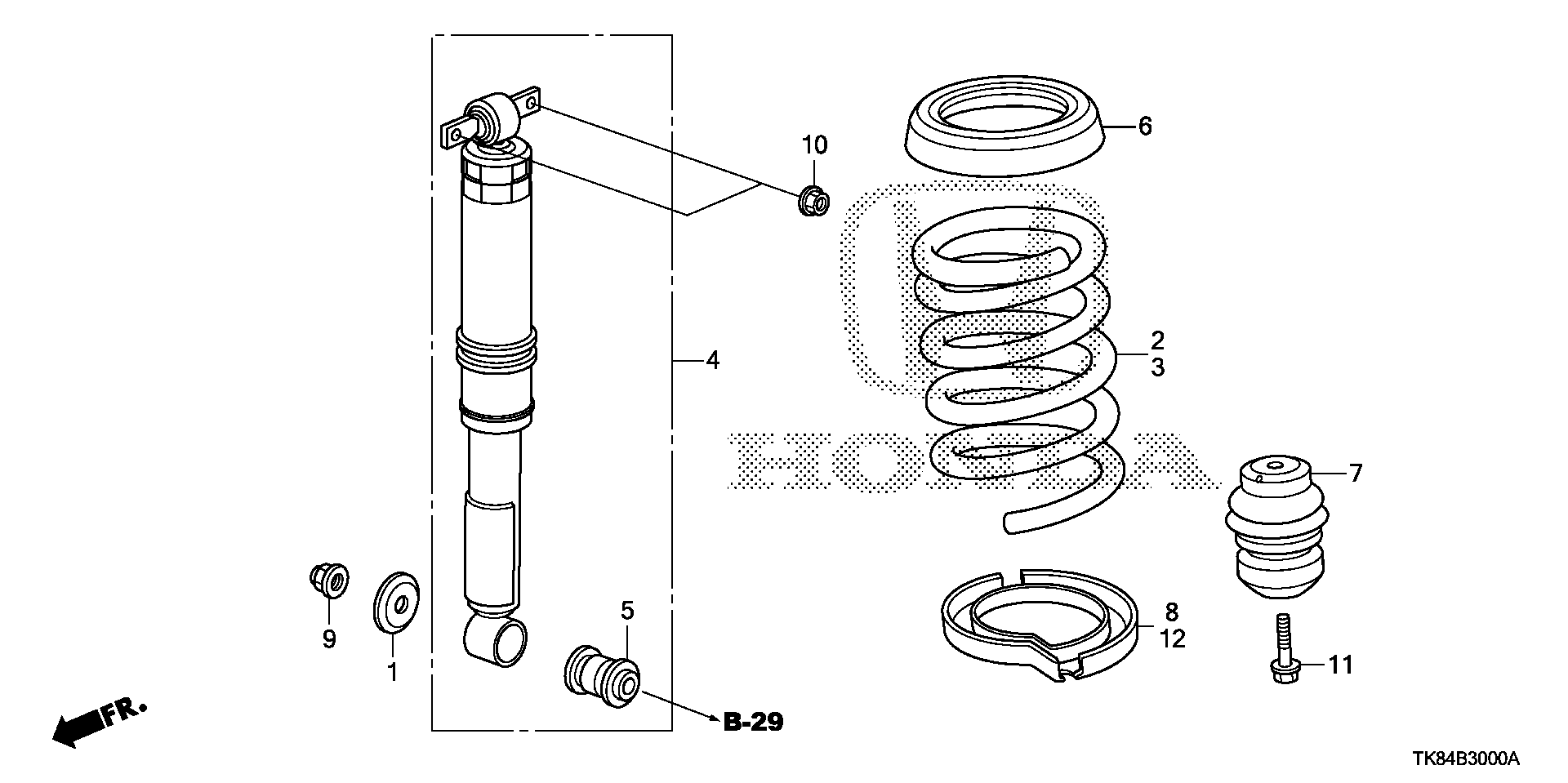 Full size assembly image of REAR SHOCK ABSORBER (1/1)