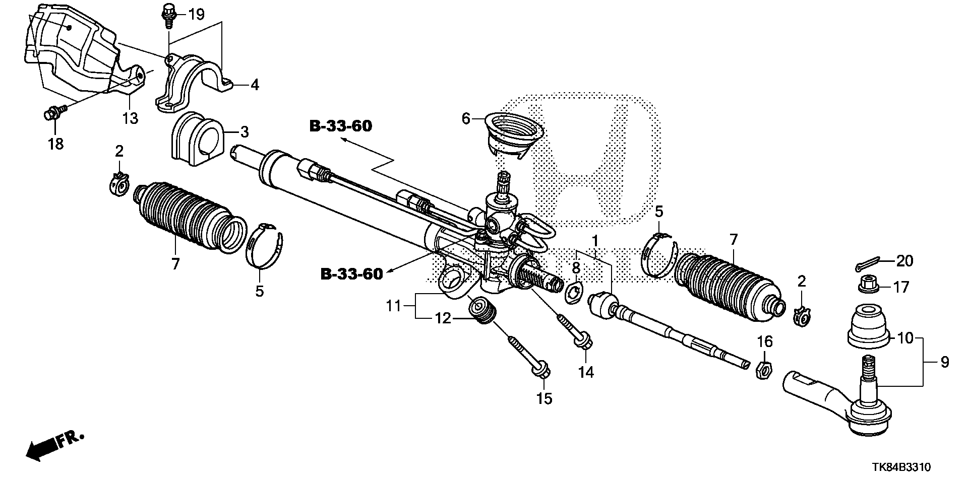 Diagram P.S. GEAR BOX for your 2014 Honda Odyssey 3.5L VTEC V6 AT EX 