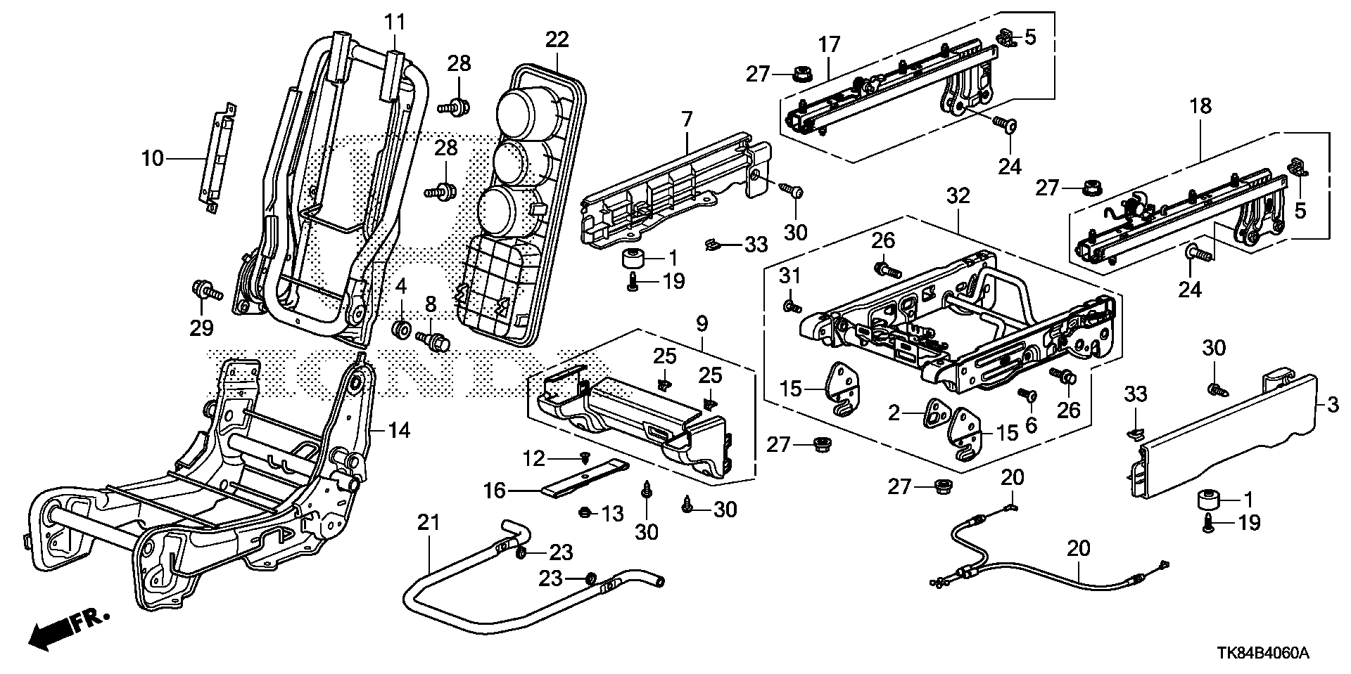 Full size assembly image of MIDDLE SEAT COMPONENTS (CENTER) (1/1)