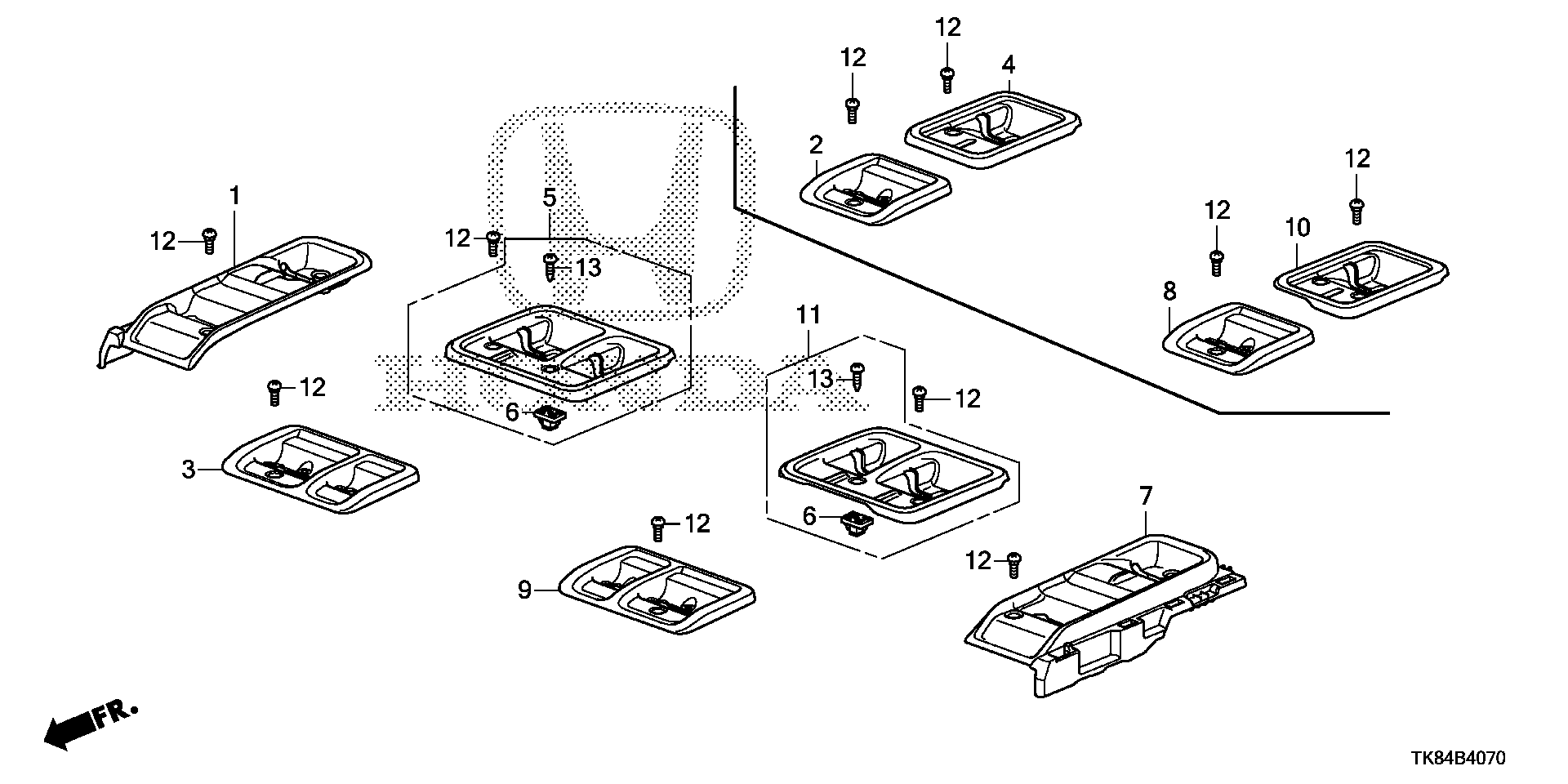 Diagram MIDDLE SEAT STRIKER COVER for your 1980 Honda Civic Hatchback   