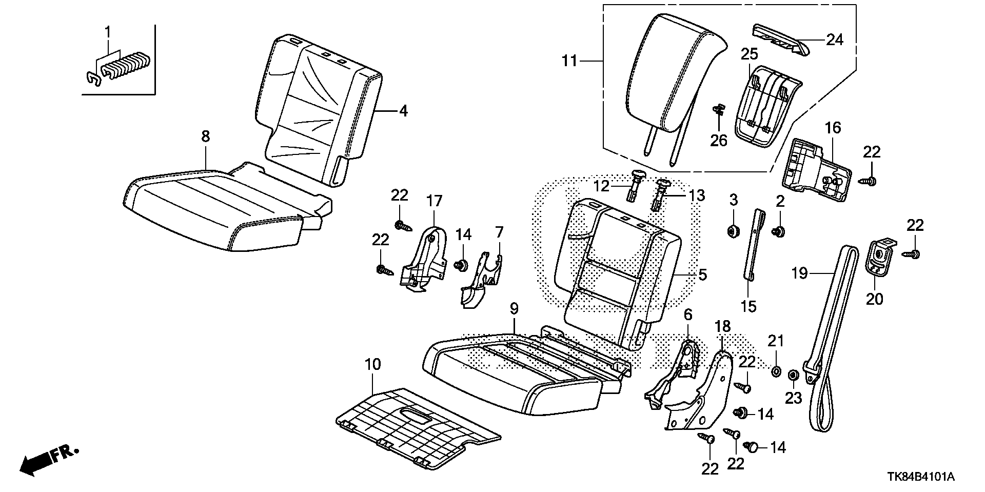 Diagram REAR SEAT (R.) for your 2011 Honda Odyssey 3.5L VTEC V6 AT LX 