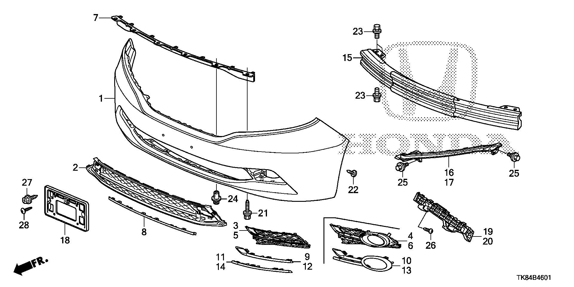 Diagram FRONT BUMPER (2) for your 2015 Honda Odyssey 3.5L VTEC V6 AT LX 