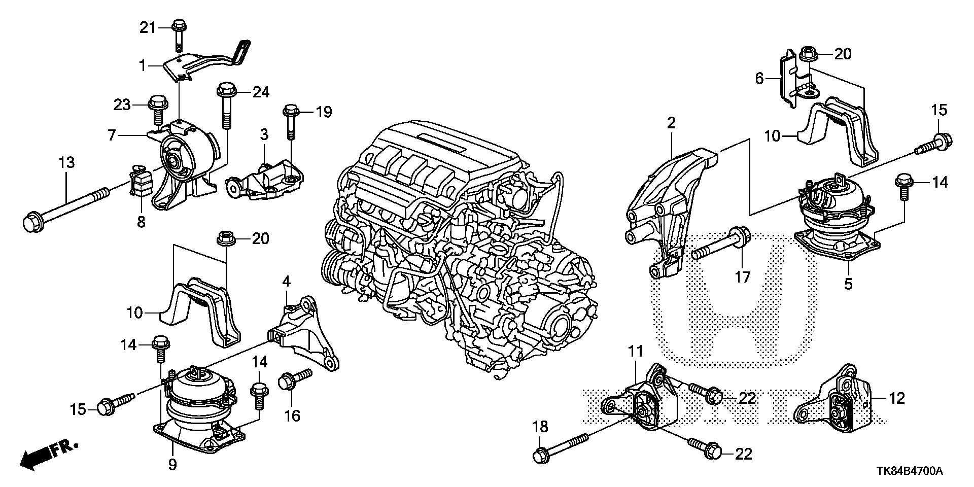 Diagram ENGINE MOUNTS for your 2016 Honda Odyssey 3.5L VTEC V6 AT EX 