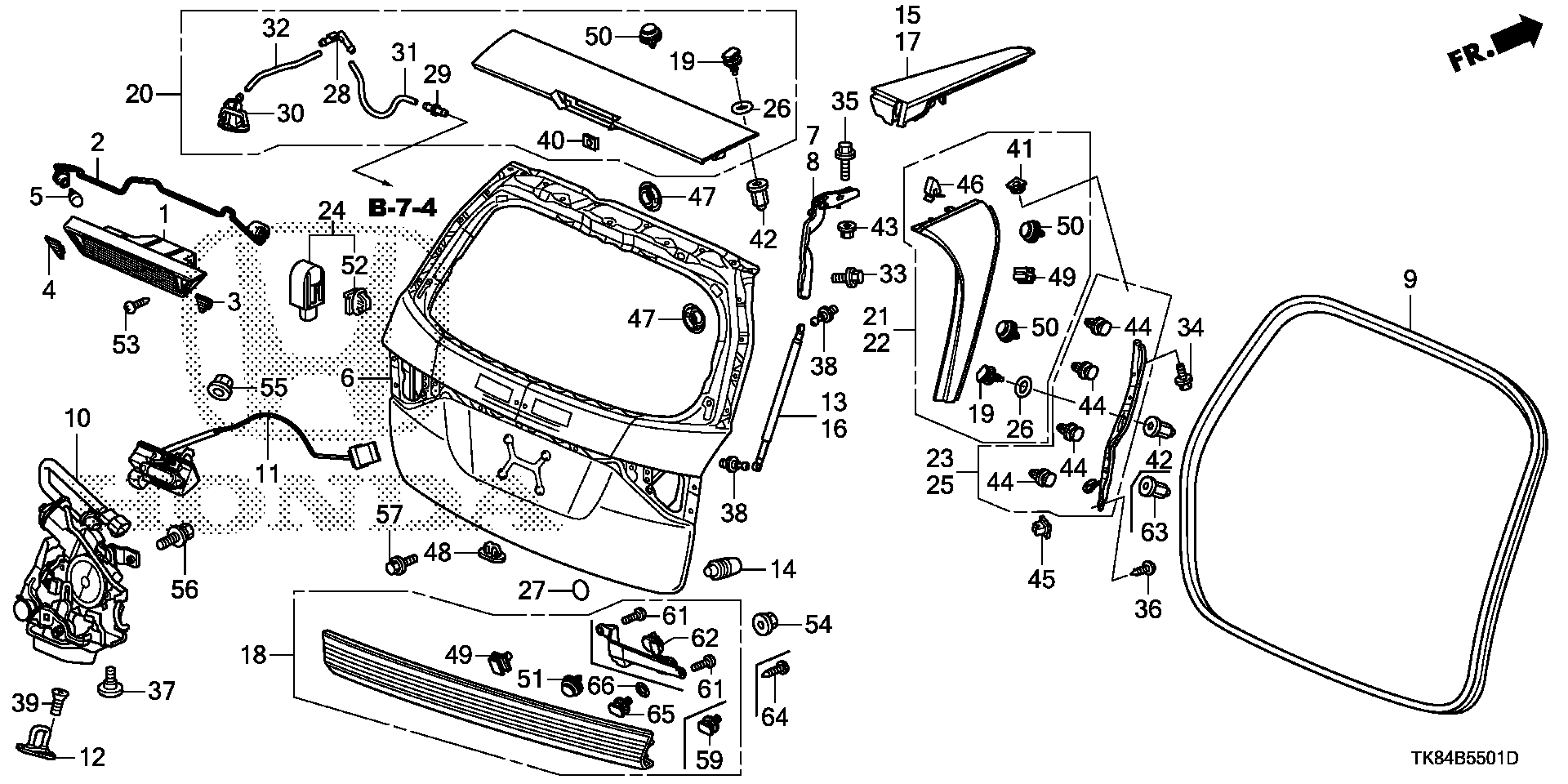 Diagram TAILGATE (POWER) for your 2023 Honda Accord   