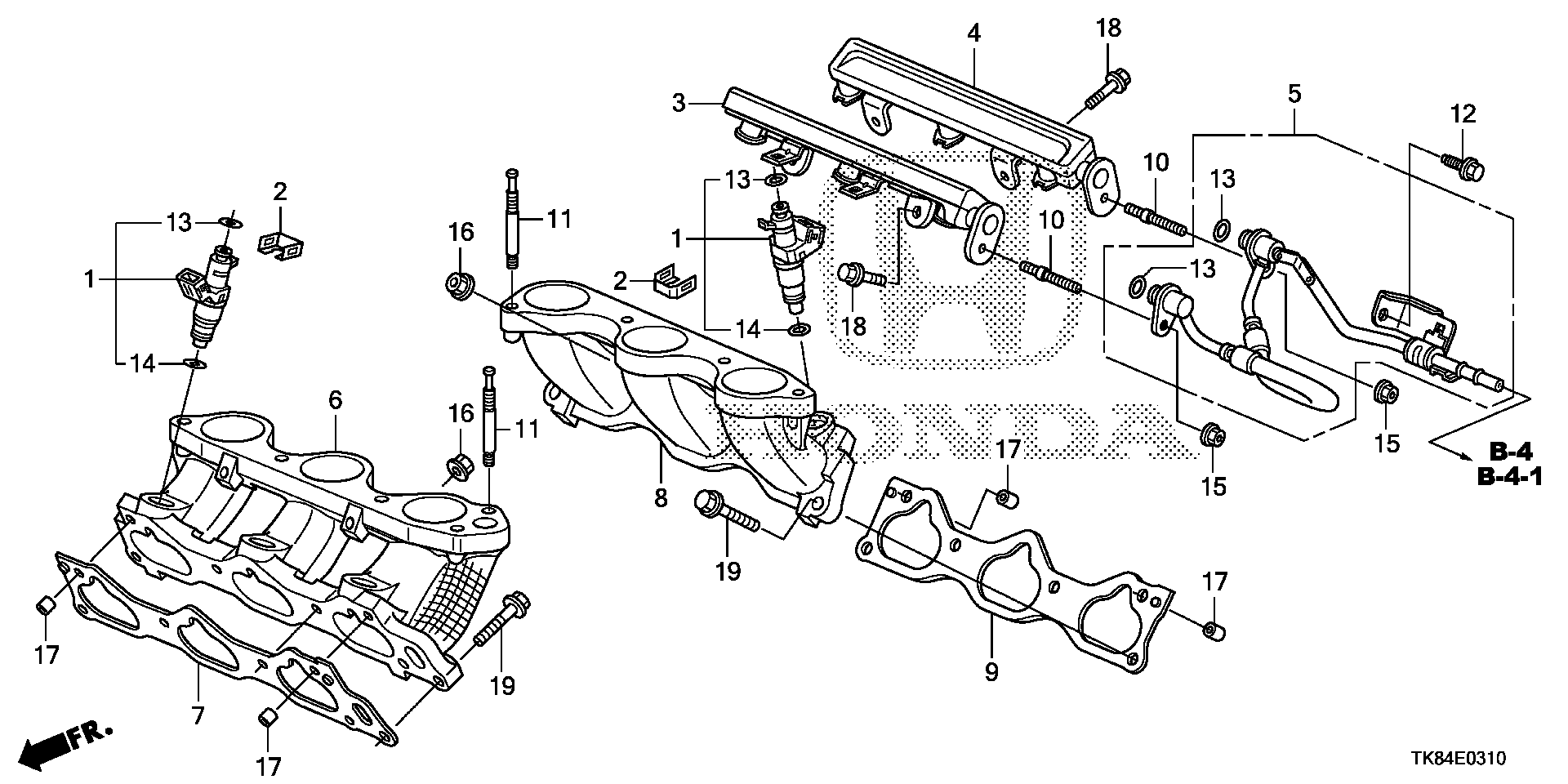 Diagram FUEL INJECTOR for your 2016 Honda Odyssey 3.5L VTEC V6 AT EX 