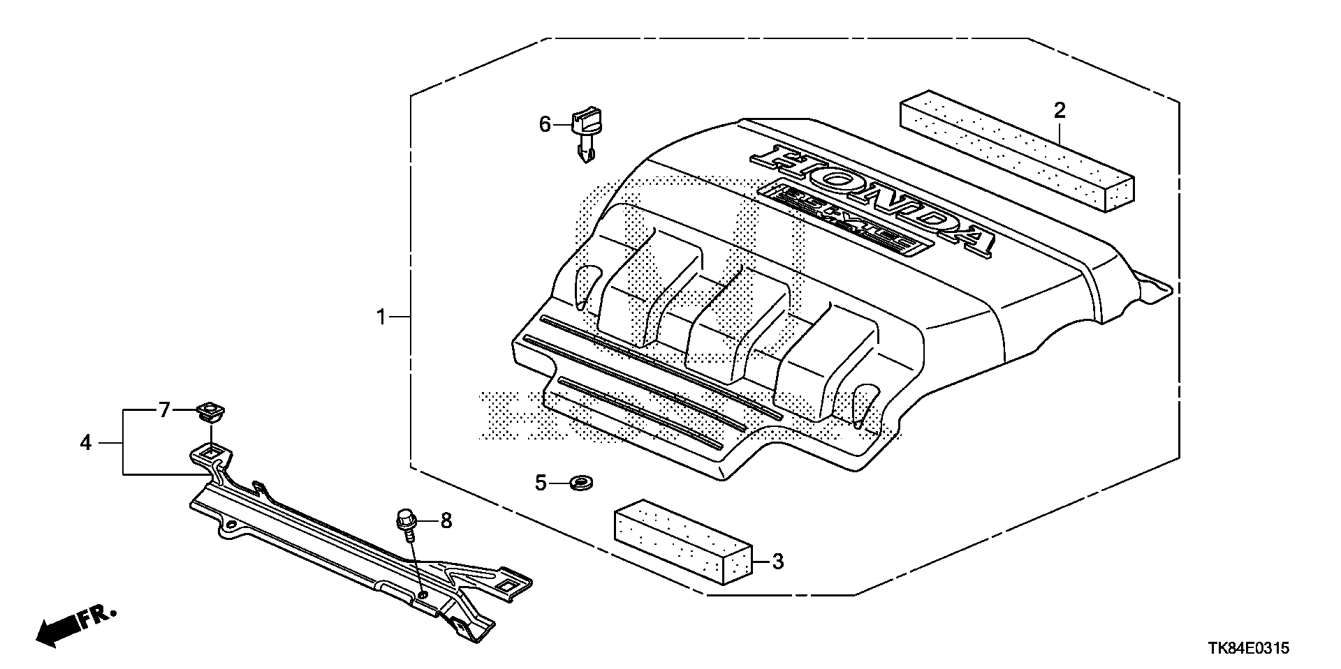 Diagram ENGINE COVER for your 2016 Honda Odyssey 3.5L VTEC V6 AT EX 