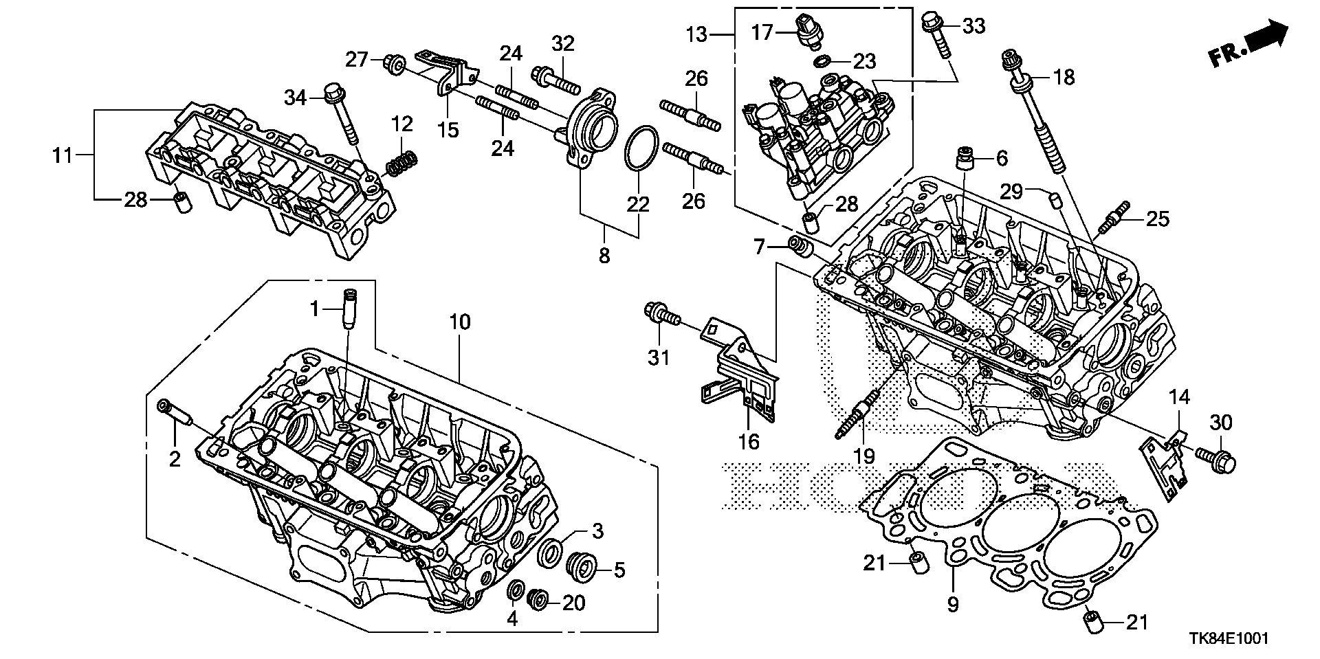 Diagram REAR CYLINDER HEAD for your 2016 Honda Odyssey 3.5L VTEC V6 AT EX 