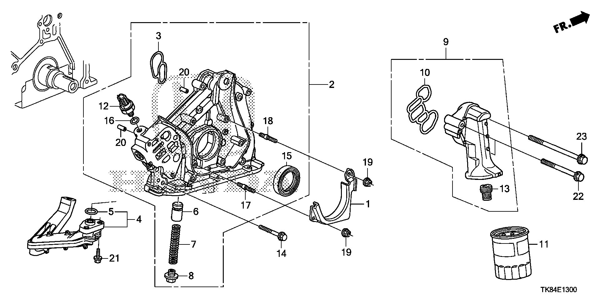 Diagram OIL PUMP for your 2016 Honda Odyssey 3.5L VTEC V6 AT EX 