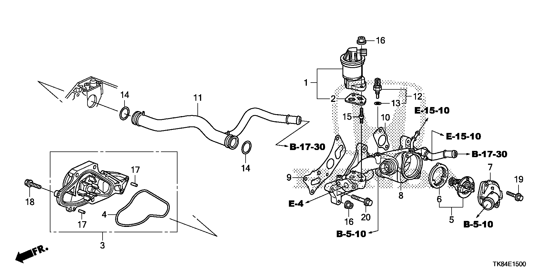 Diagram WATER PUMP for your 1991 Honda Accord   