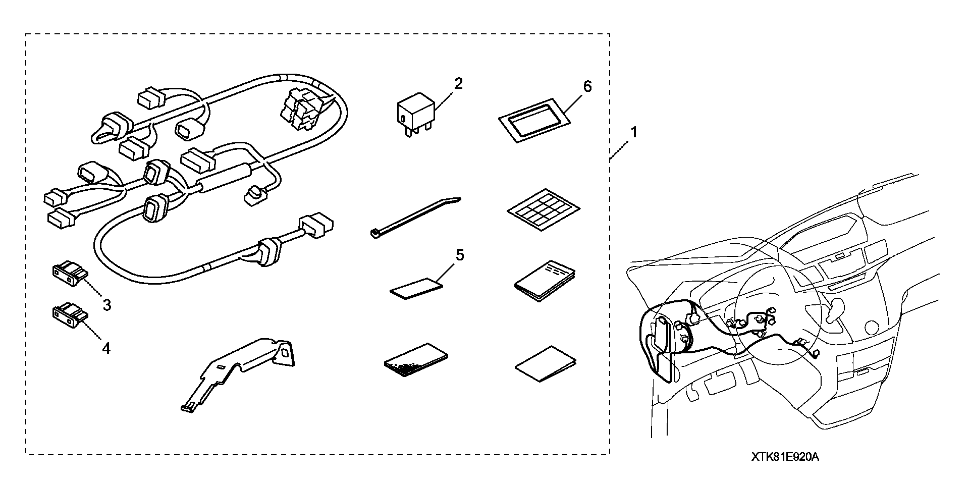 Diagram REMOTE ENGINE STARTER (2)  (ATTACHMENT) for your Honda