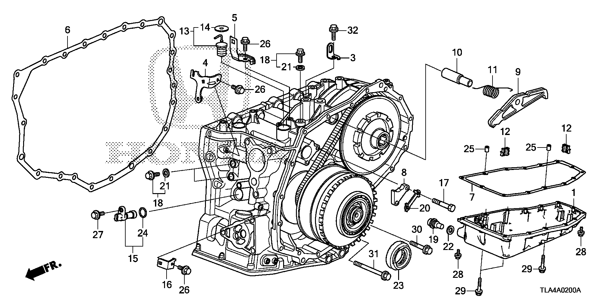 Diagram TRANSMISSION COMPONENTS (CVT) for your Honda CR-V  