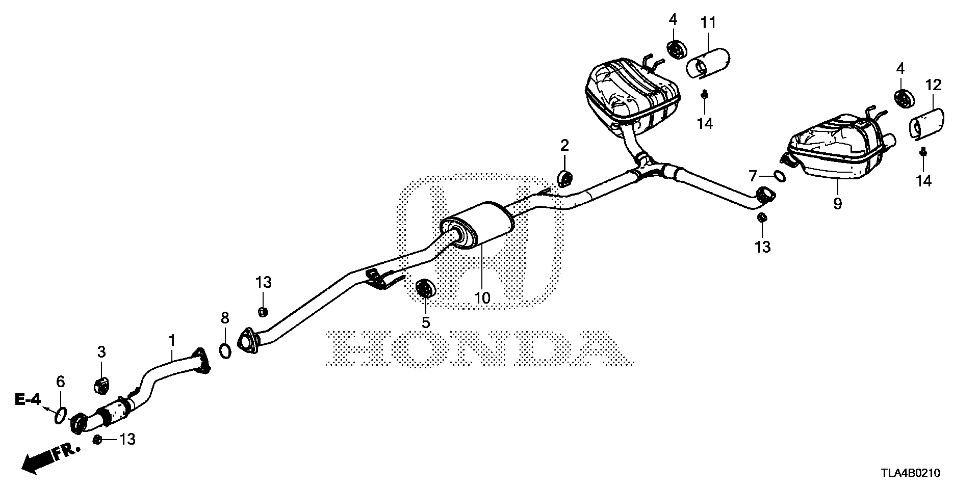 Diagram EXHAUST PIPE@MUFFLER (1.5L) (4WD) for your Honda CR-V  