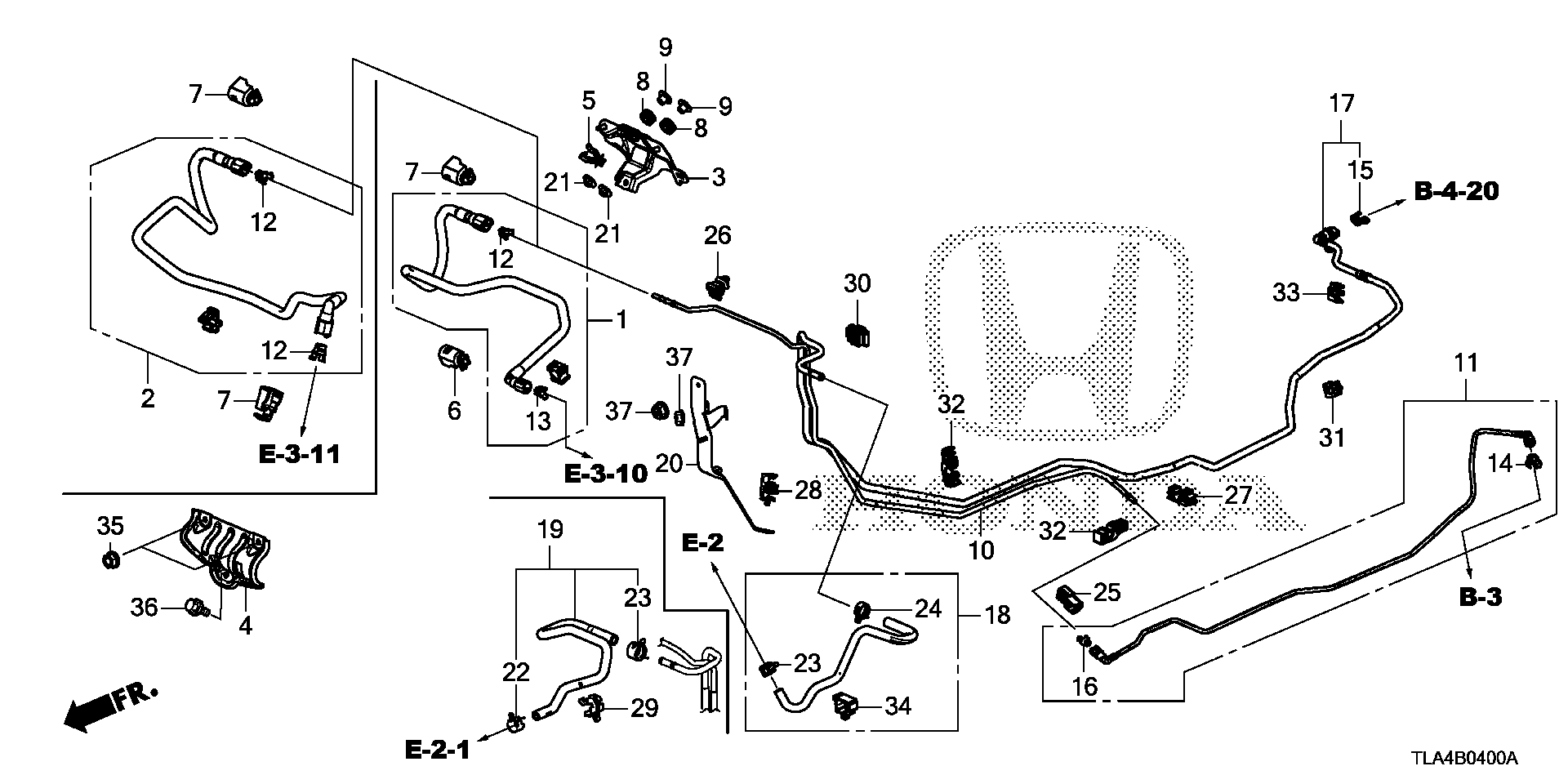 Diagram FUEL PIPE (KA/KC) for your 1999 Honda CR-V   