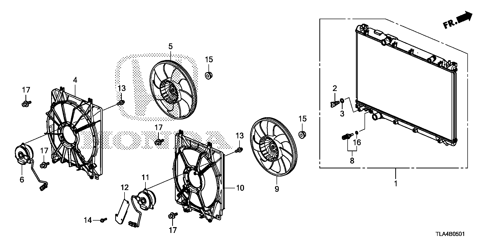 Diagram RADIATOR (2.4L) for your Honda CR-V  