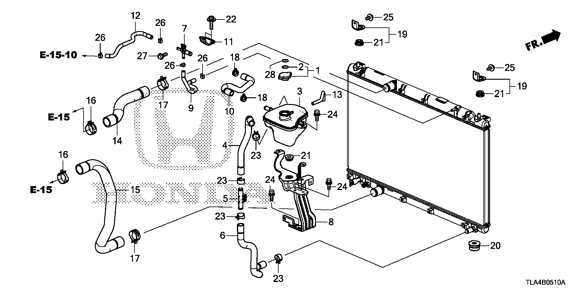 Diagram RADIATOR HOSE@EXPANSION TANK (1.5L) for your Honda CR-V  