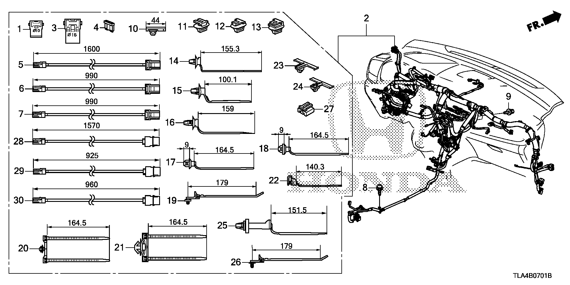 Diagram WIRE HARNESS (2) for your 1995 Honda Civic Hatchback   