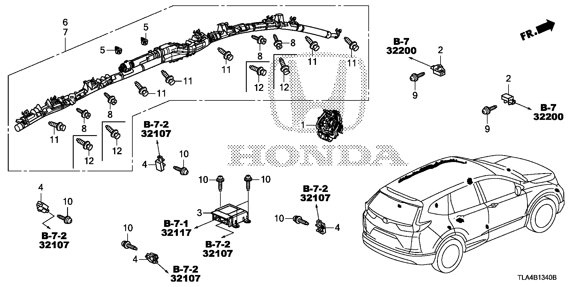 Diagram SRS UNIT for your 2021 Honda CR-V   